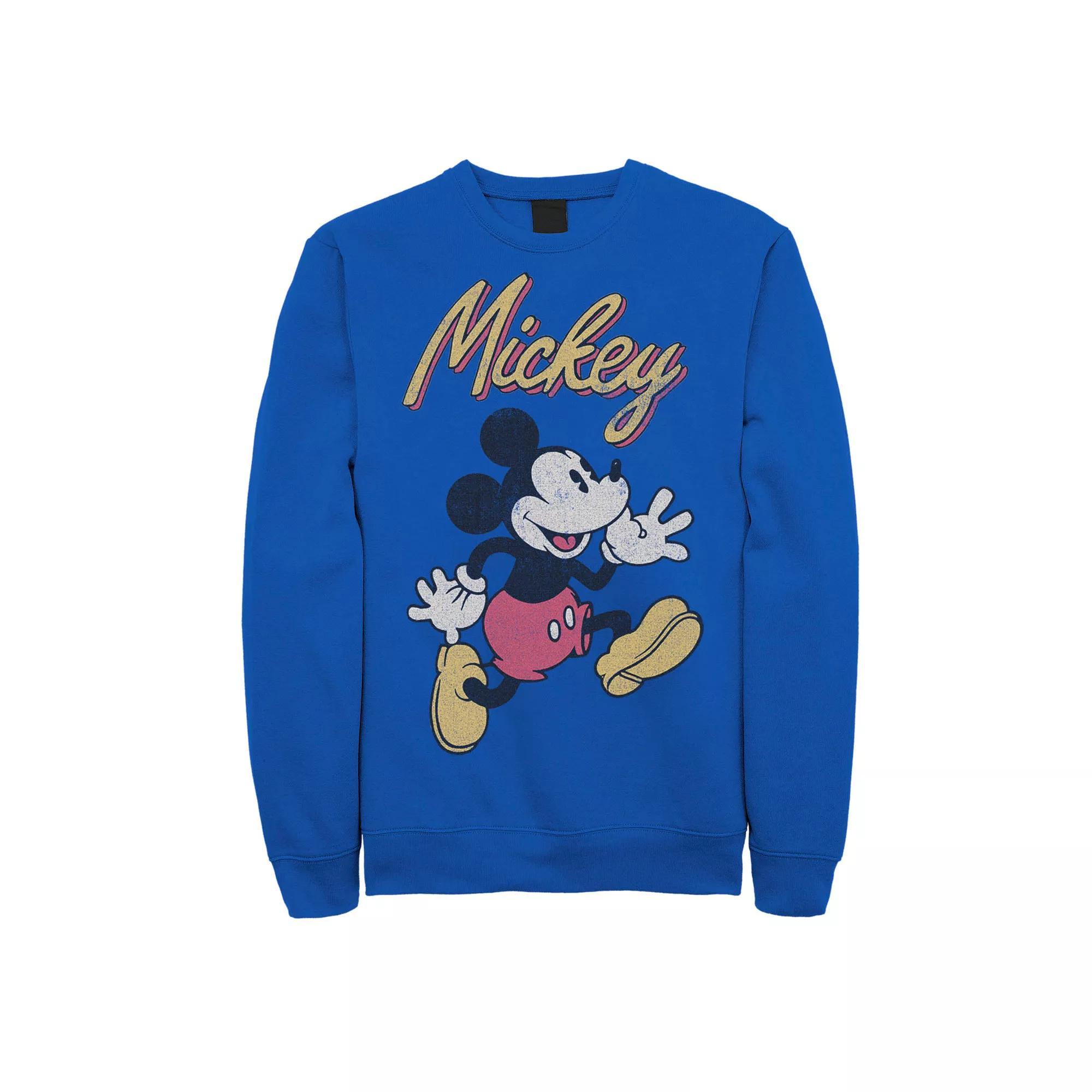 Men's Disney's Mickey And Friends Mickey Classic Run Portrait Sweatshirt, Size: Medium, Royal Product Image