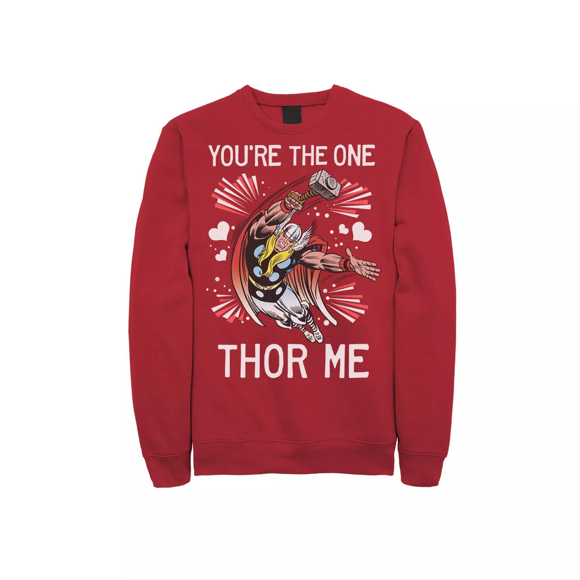 Men's Marvel Thor You're The One Thor Me Valentine Graphic Fleece Pullover,  Product Image