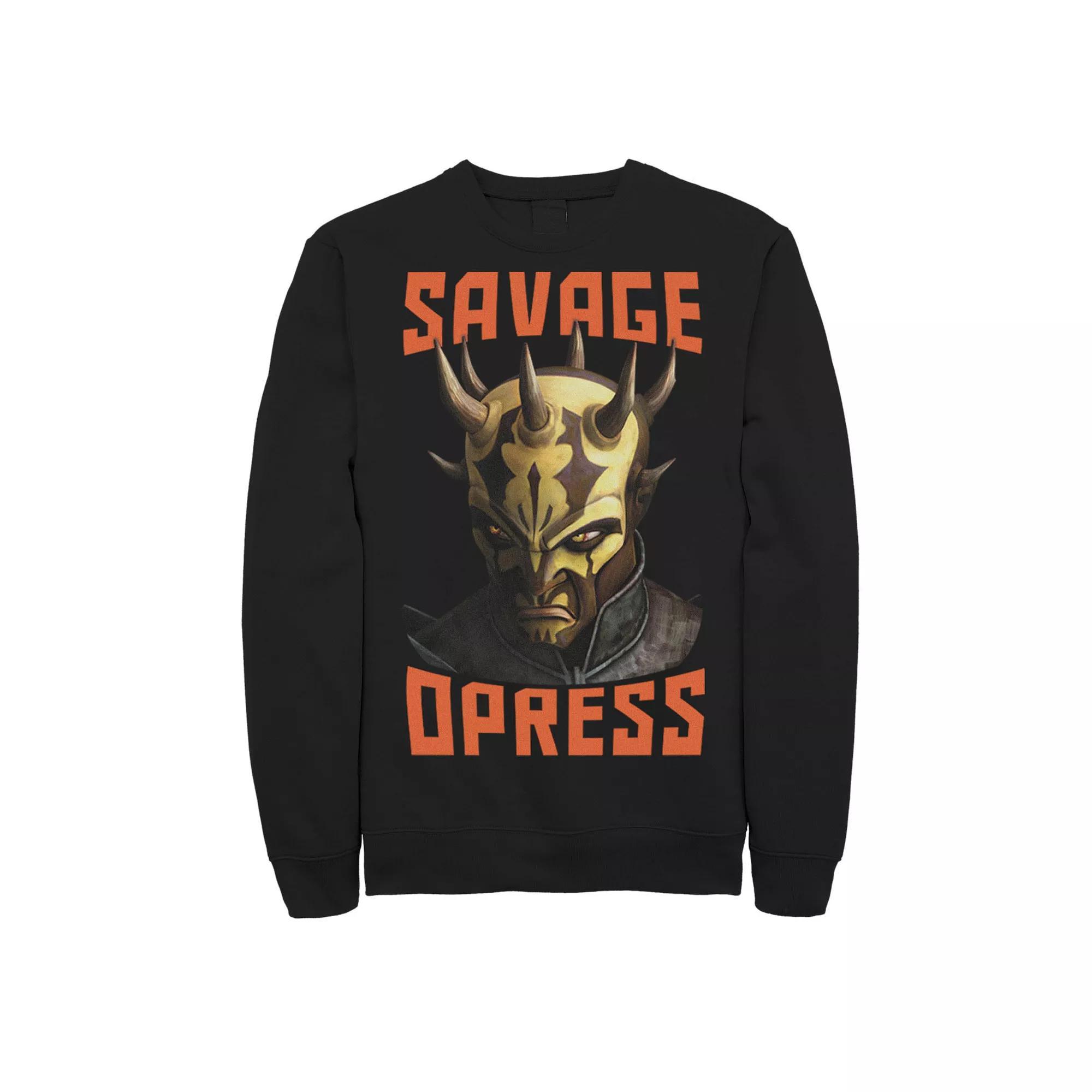 Men's Star Wars: Clone Wars Savage Opress Big Face Sweatshirt, Size: Large, Black Product Image