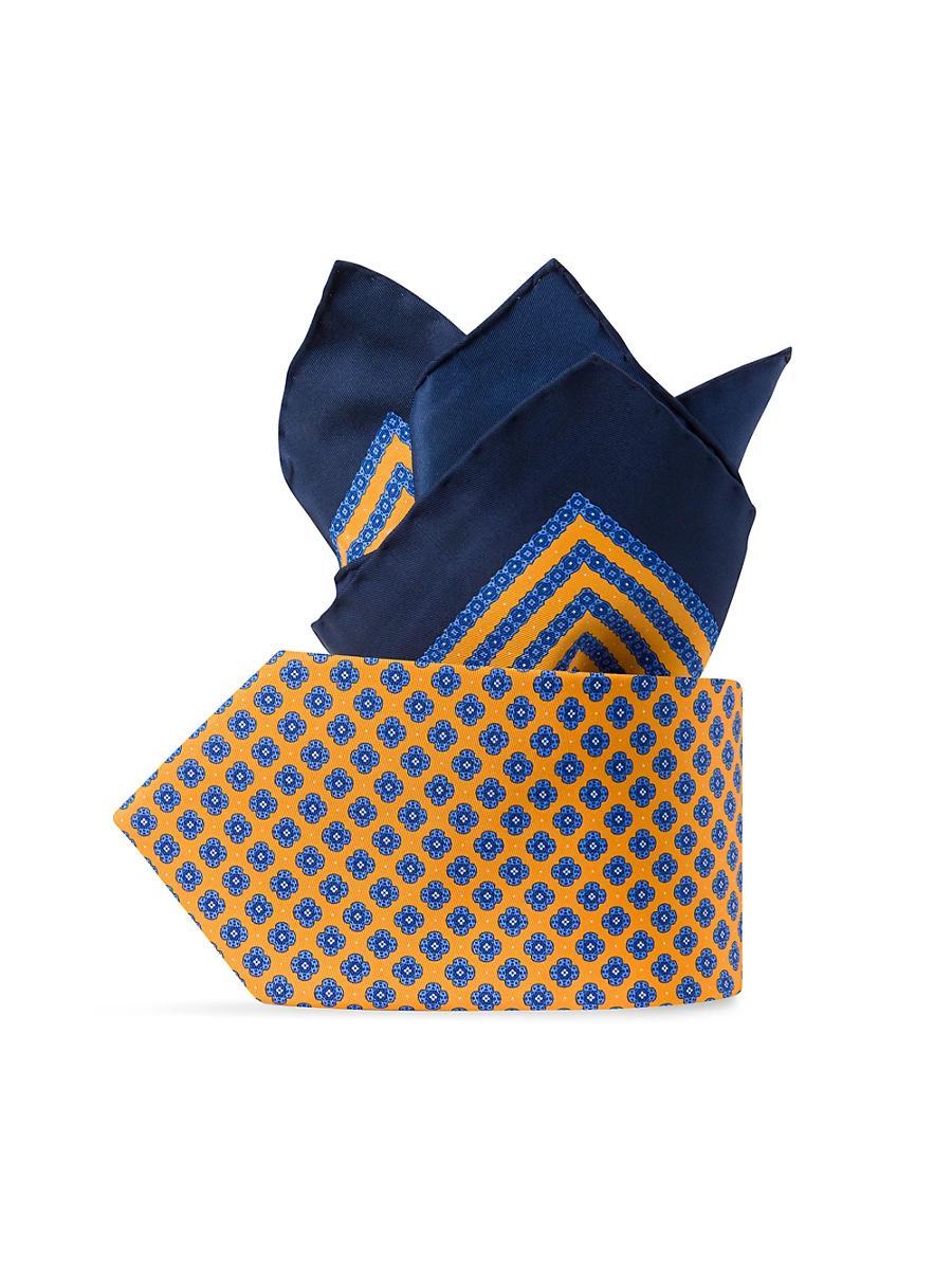 Mens Luxury Printed Silk Tie Set Product Image