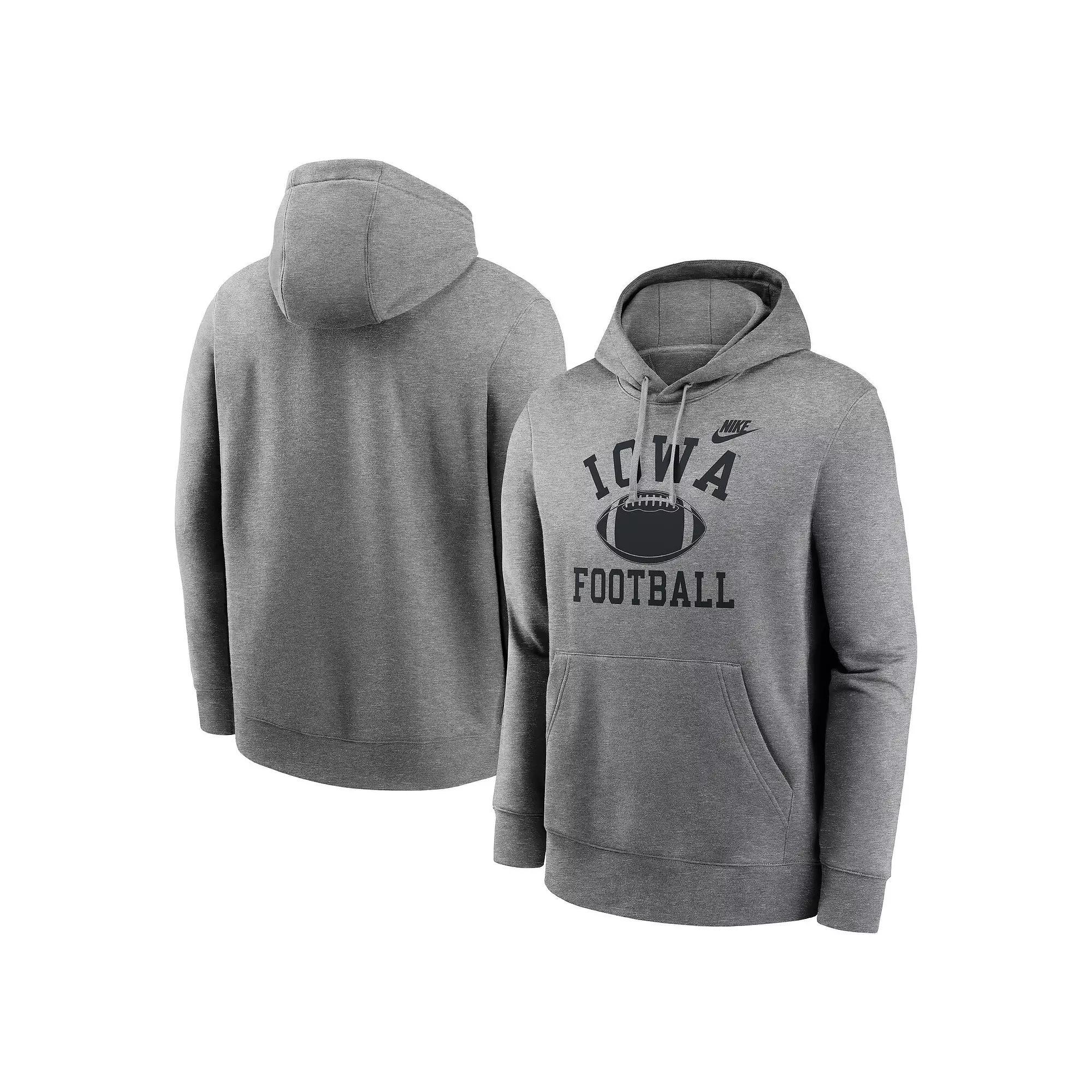 Men's Nike Heather Gray Georgia Bulldogs Legacy Football Icon Club Fleece Pullover Hoodie, Size: Medium, Grey Product Image