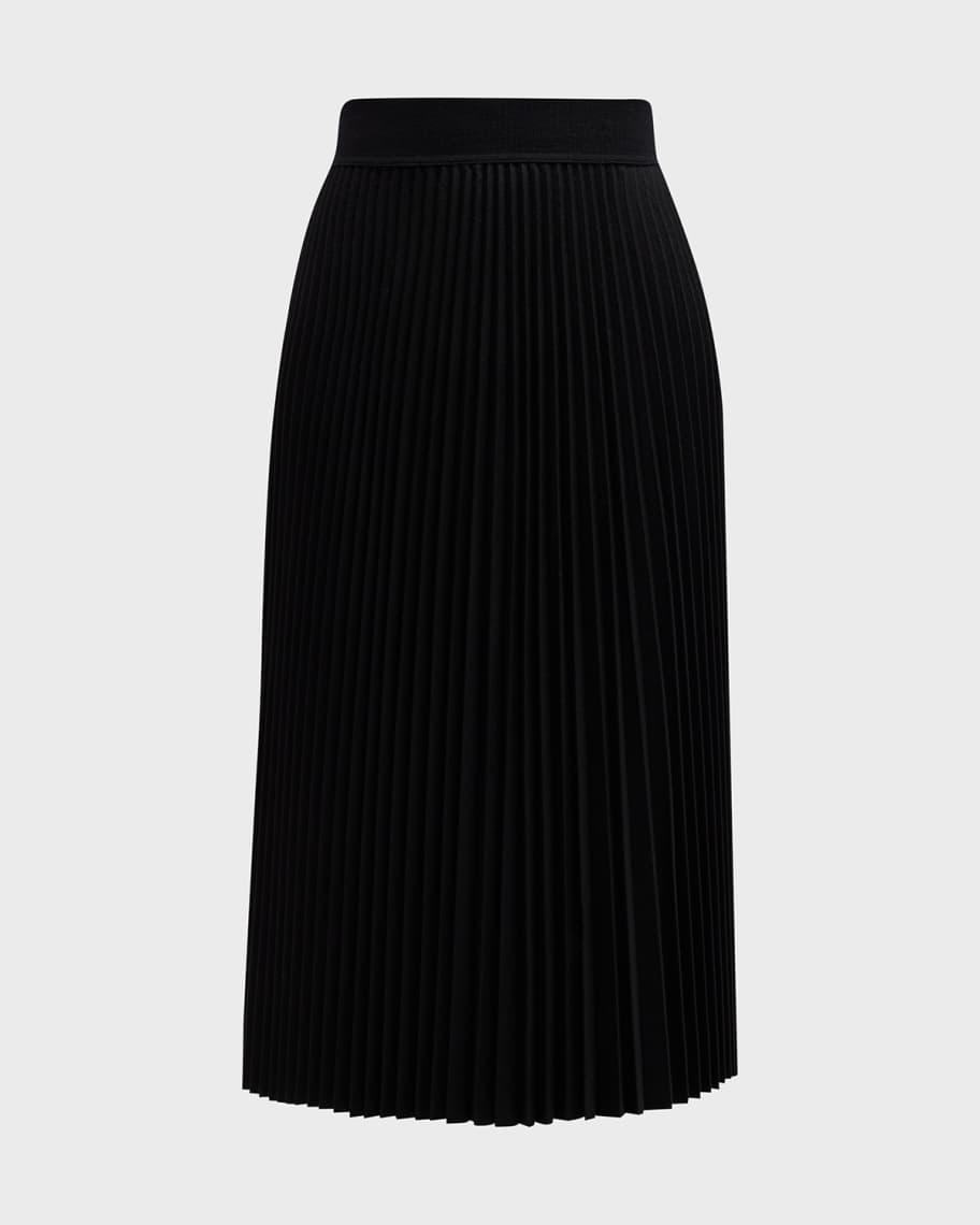 Pleated Flannel Combo Midi Skirt Product Image