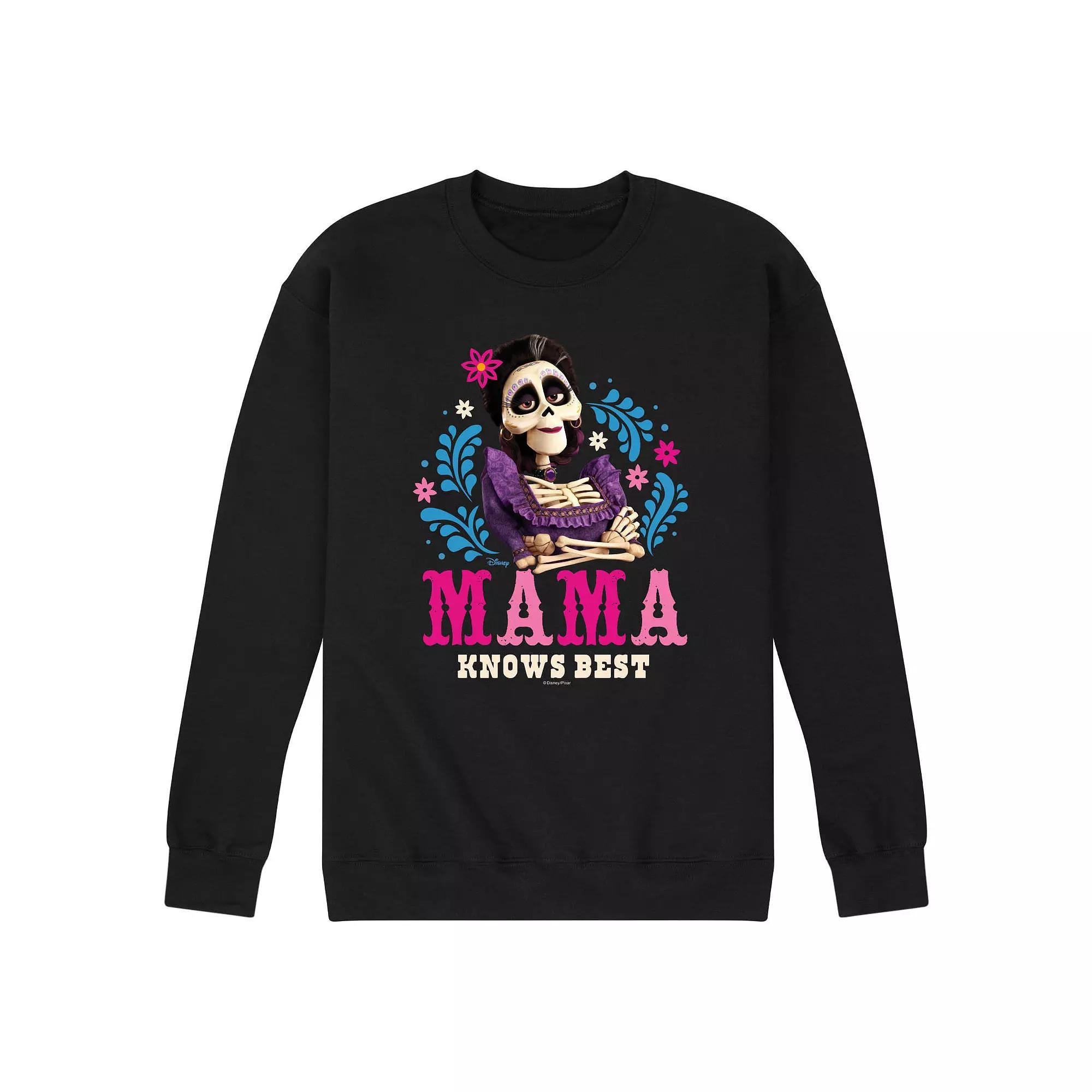 Disney / Pixar's Coco Imelda Men's Mama Knows Best Fleece Sweatshirt, Size: Medium, Gray Product Image