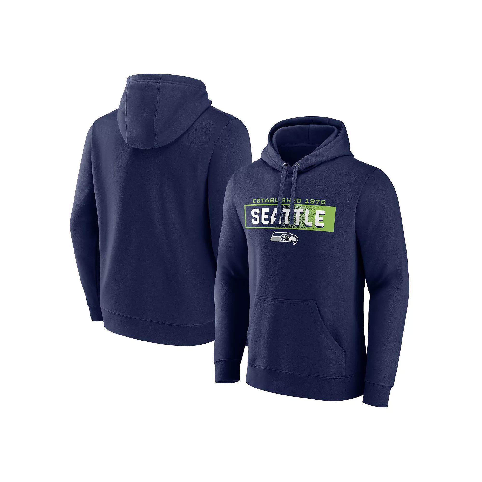 Men's Fanatics Branded College Navy Seattle Seahawks Down The Field Pullover Hoodie, Size: 4XB, Blue Product Image