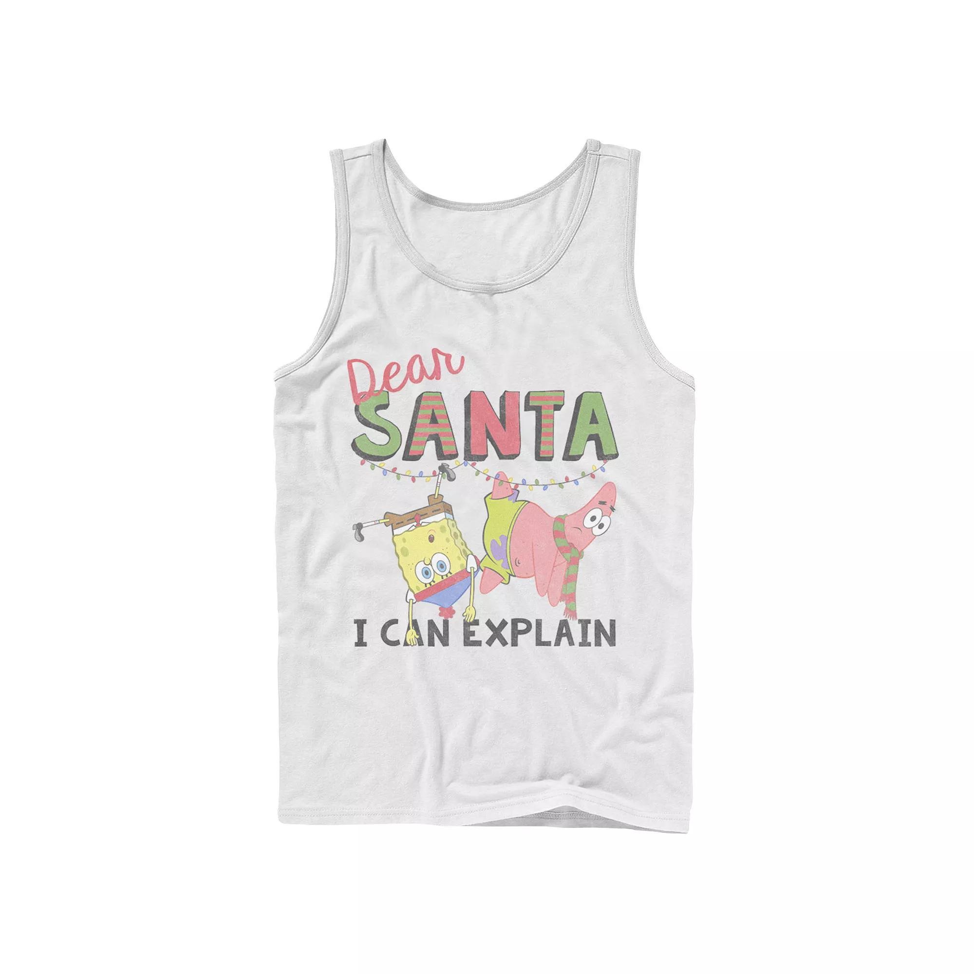 Men's Nickelodeon SpongeBob SquarePants Santa I Can Explain Graphic Tank Top,  Product Image