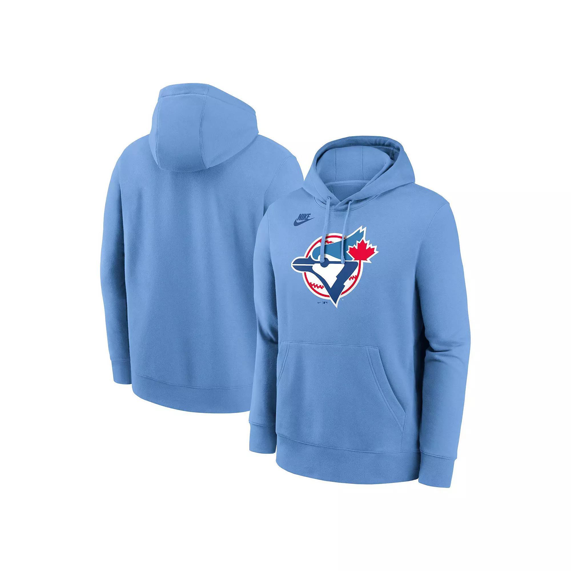 Men's Nike Powder Blue Toronto Blue Jays Cooperstown Collection Logo Club Pullover Hoodie, Size: Small, Jay Light Product Image