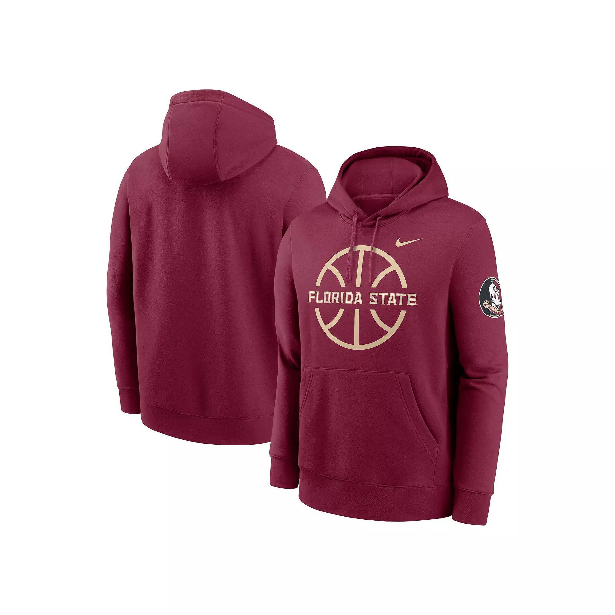 Men's Nike Garnet Florida State Seminoles Basketball Icon Club Fleece Pullover Hoodie,  Product Image