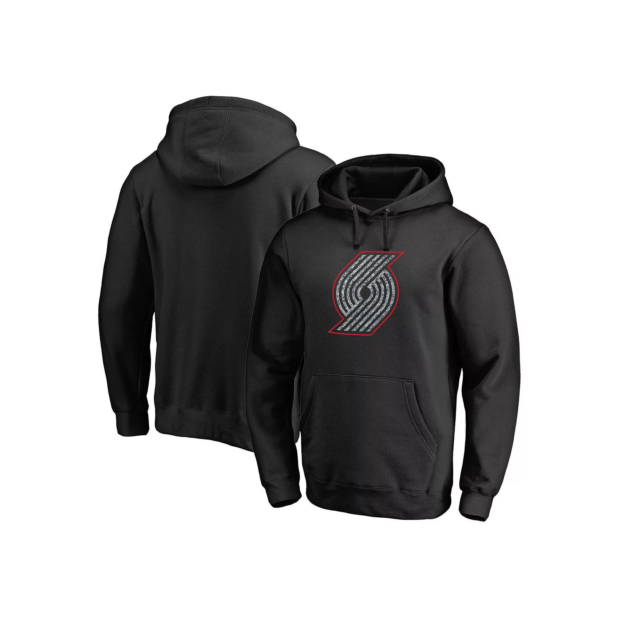 Men's Fanatics Branded Black Portland Trail Blazers Static Logo Pullover Hoodie, Size: 2XL Product Image