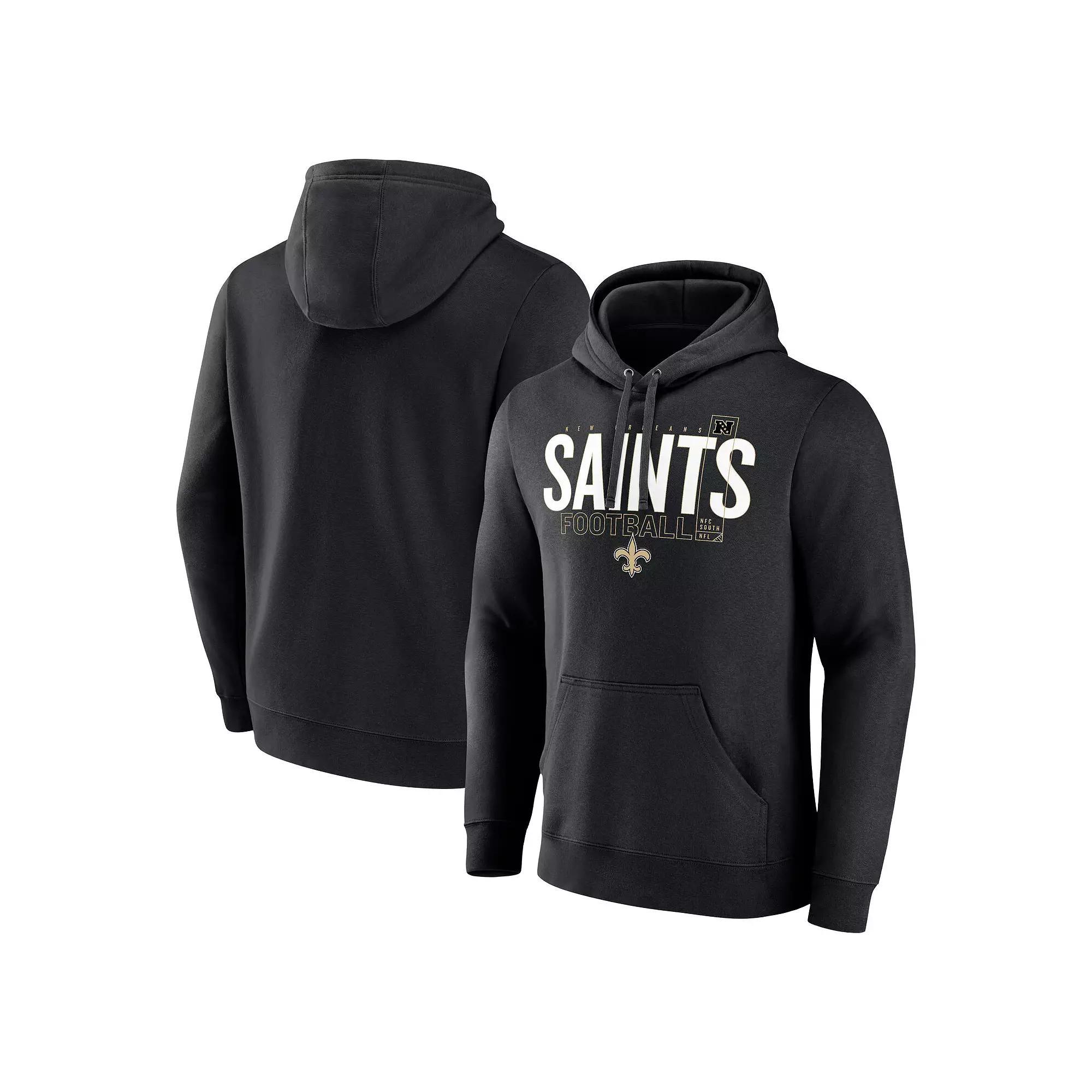 Men's Fanatics Black New Orleans Saints Pylon Outline Pullover Hoodie,  Product Image