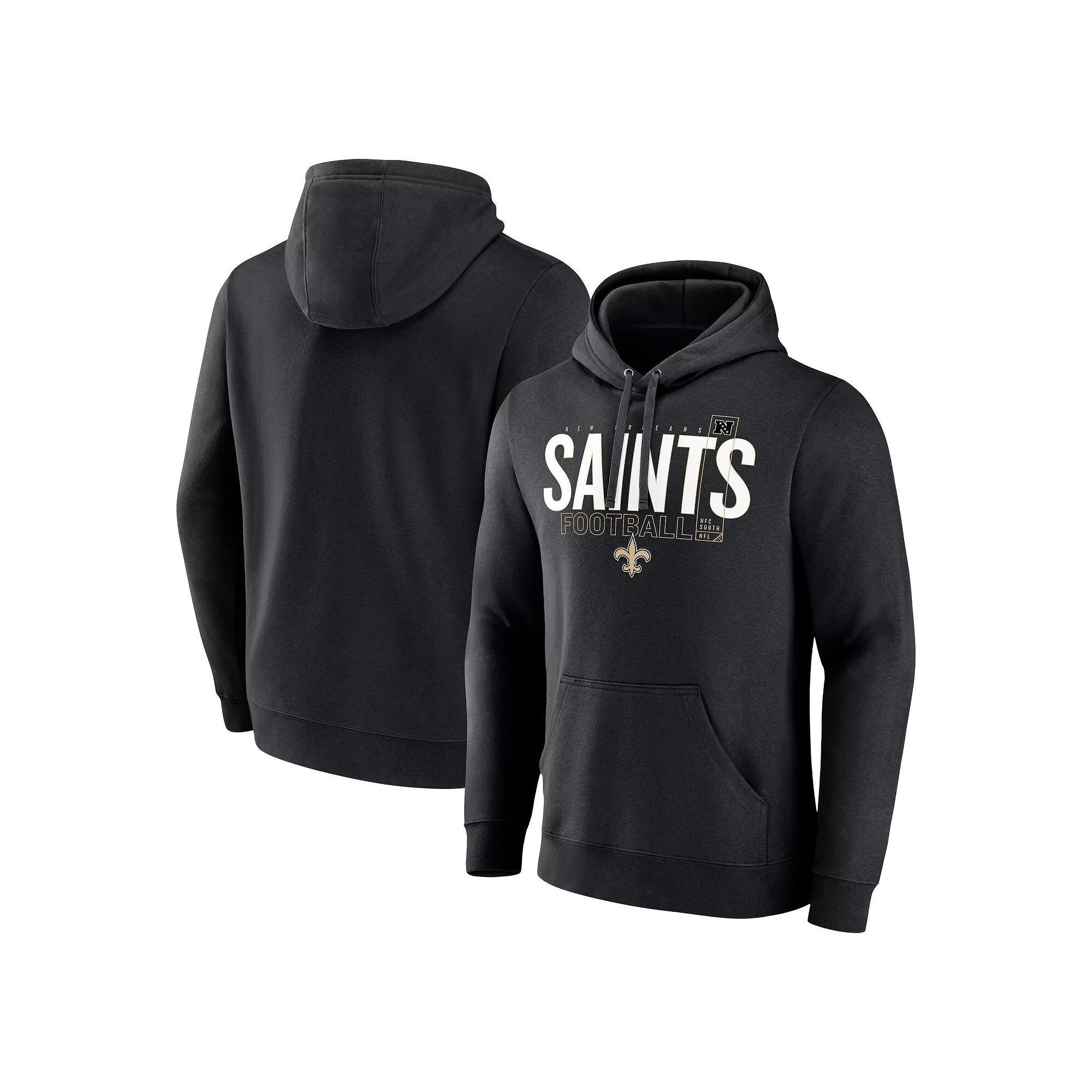 Men's Fanatics Black New Orleans Saints Pylon Outline Pullover Hoodie,  Product Image