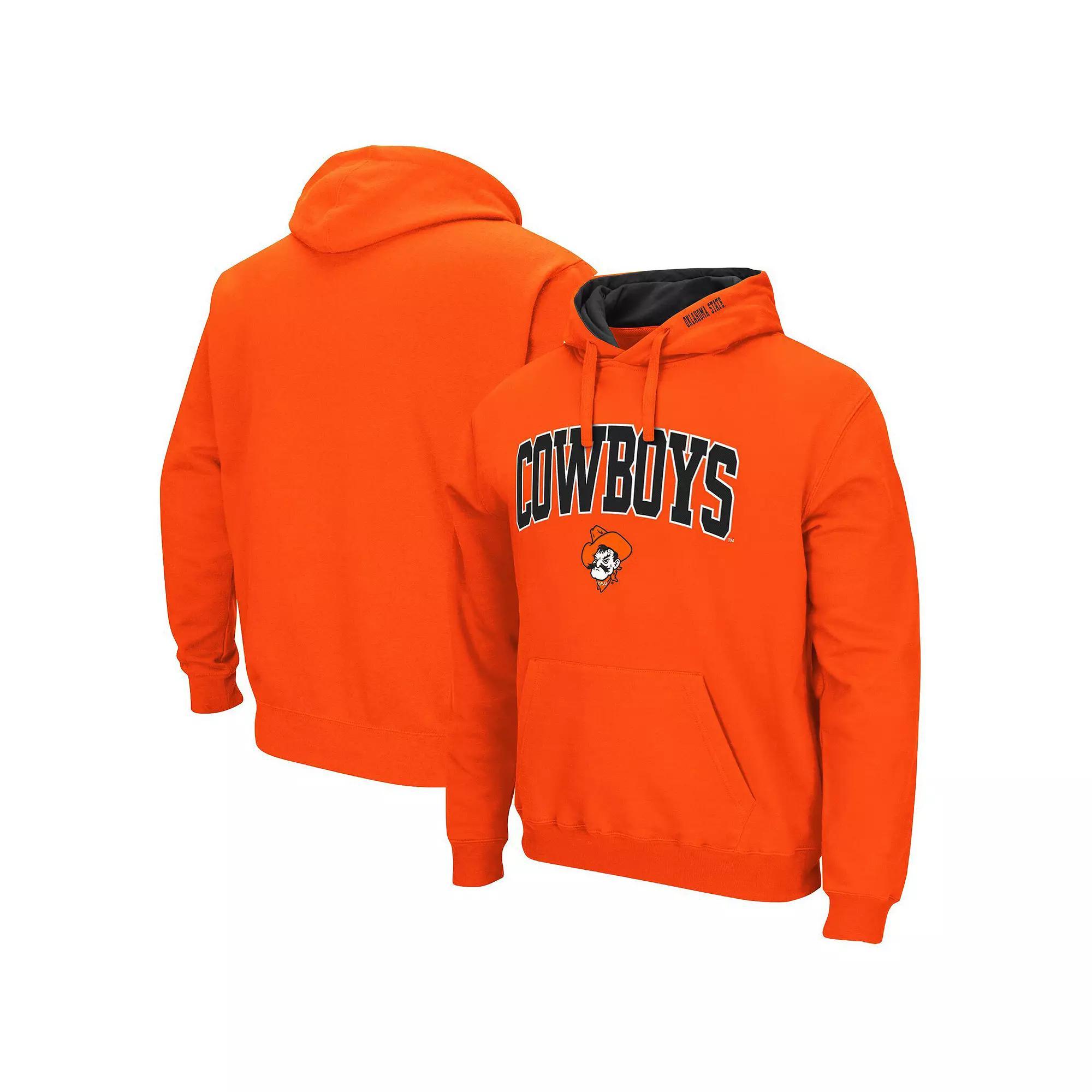 Men's Colosseum Orange Oklahoma State Cowboys Arch & Logo 3.0 Pullover Hoodie, Size: Medium Product Image