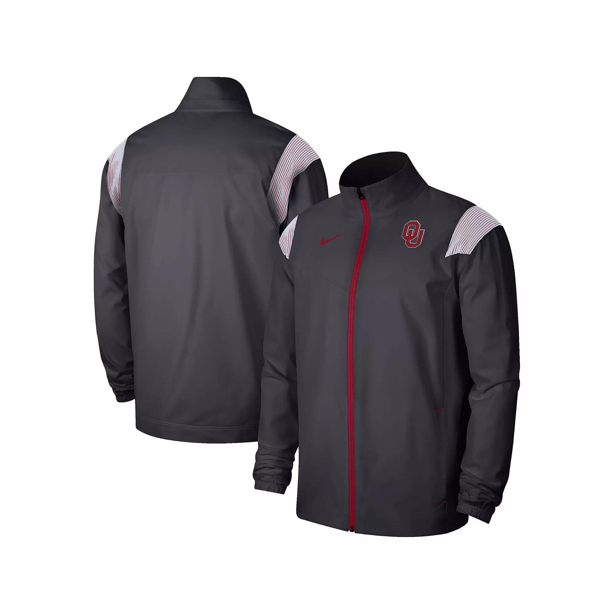 Men's Nike Anthracite Oklahoma Sooners Woven Full-Zip Jacket,  Product Image
