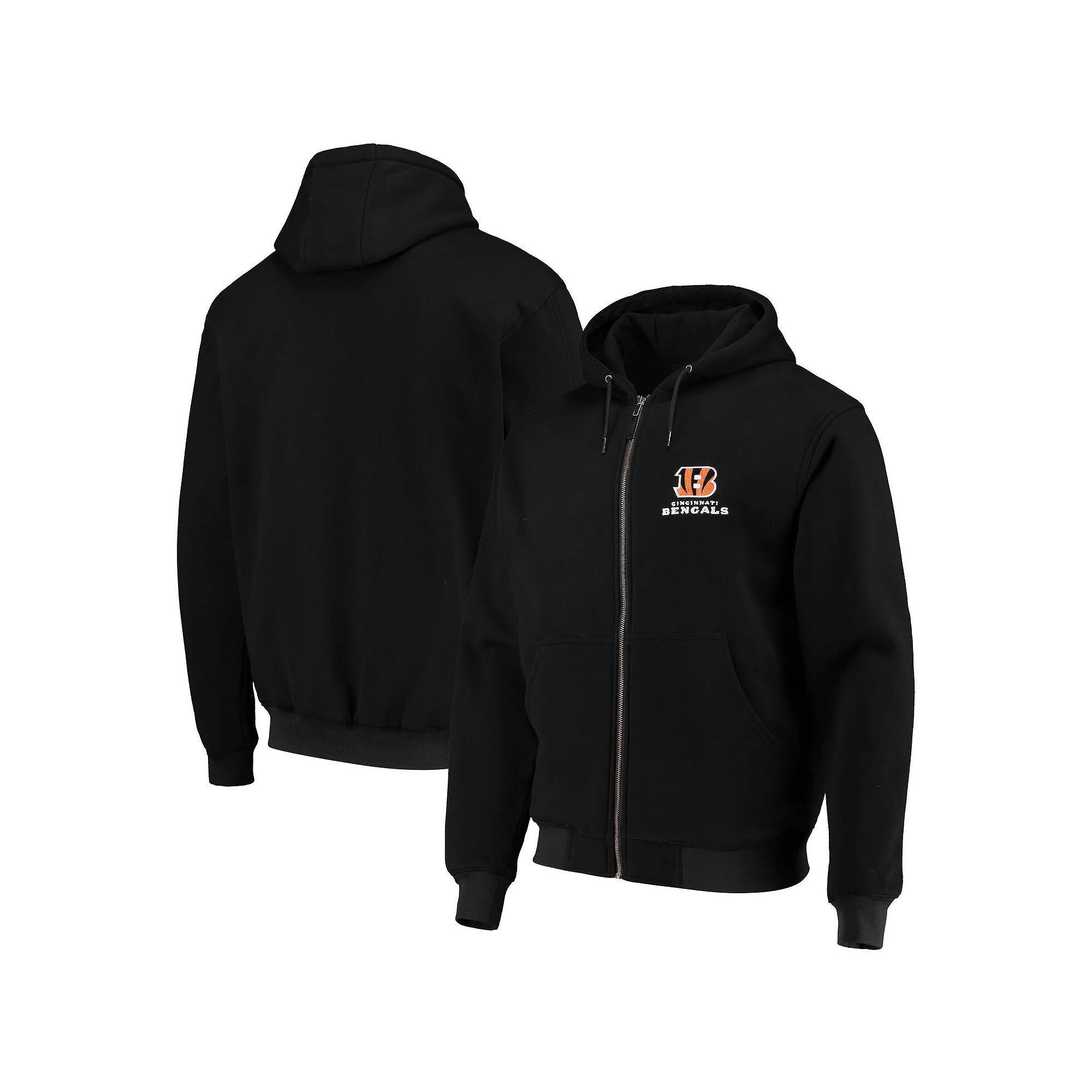 Men's Dunbrooke Black Cincinnati Bengals Craftsman Thermal-Lined Full-Zip Hoodie, Size: 2XL Product Image