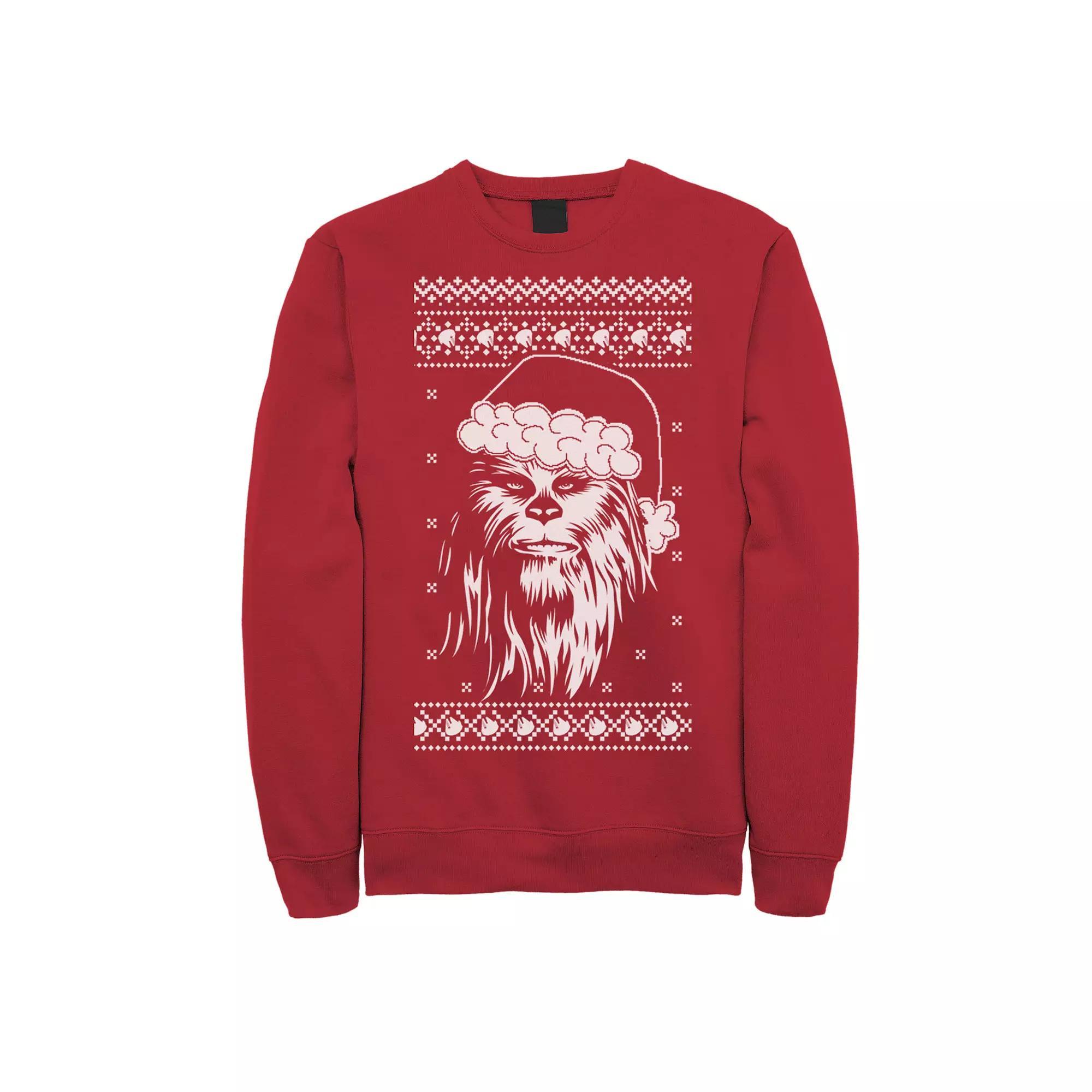 Men's Star Wars Chewbacca Ugly Christmas Sweater Santa Sweatshirt, Size: Small, Red Product Image