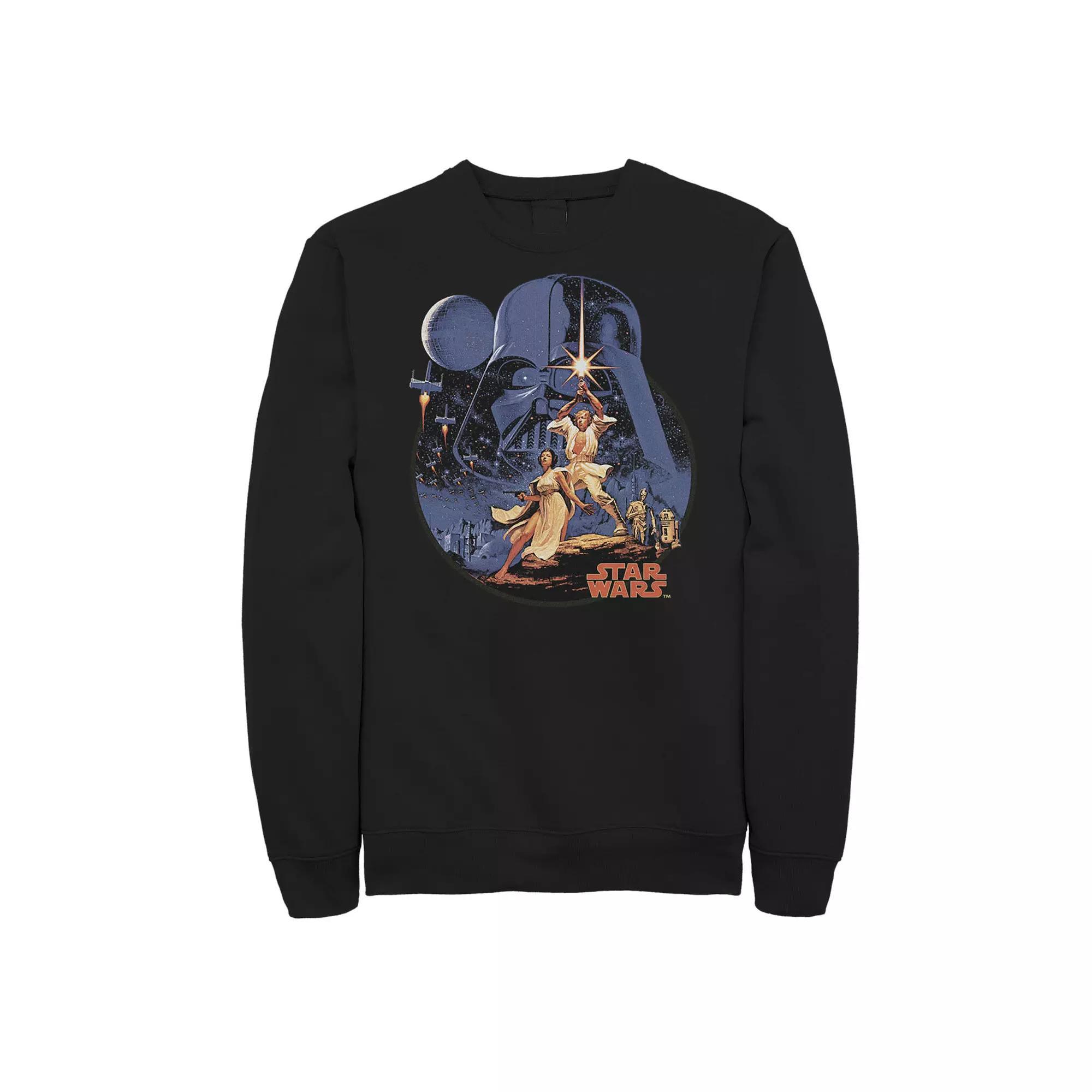 Big & Tall Star Wars Episode 4 A New Hope Retro Poster Sweatshirt, Men's, Size: 3XL, Black Product Image