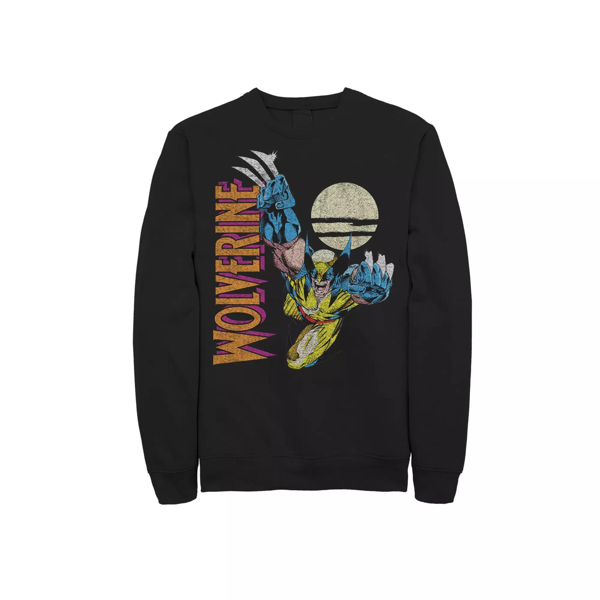 Men's Marvel X-Men Wolverine Claws Out Action Shot Sweatshirt, Size: XXL, Black Product Image