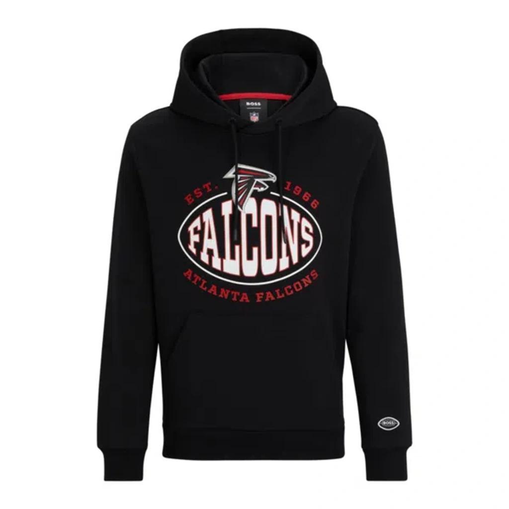 HUGO BOSS X Nfl Cotton-blend Hoodie With Collaborative Branding In Black Product Image