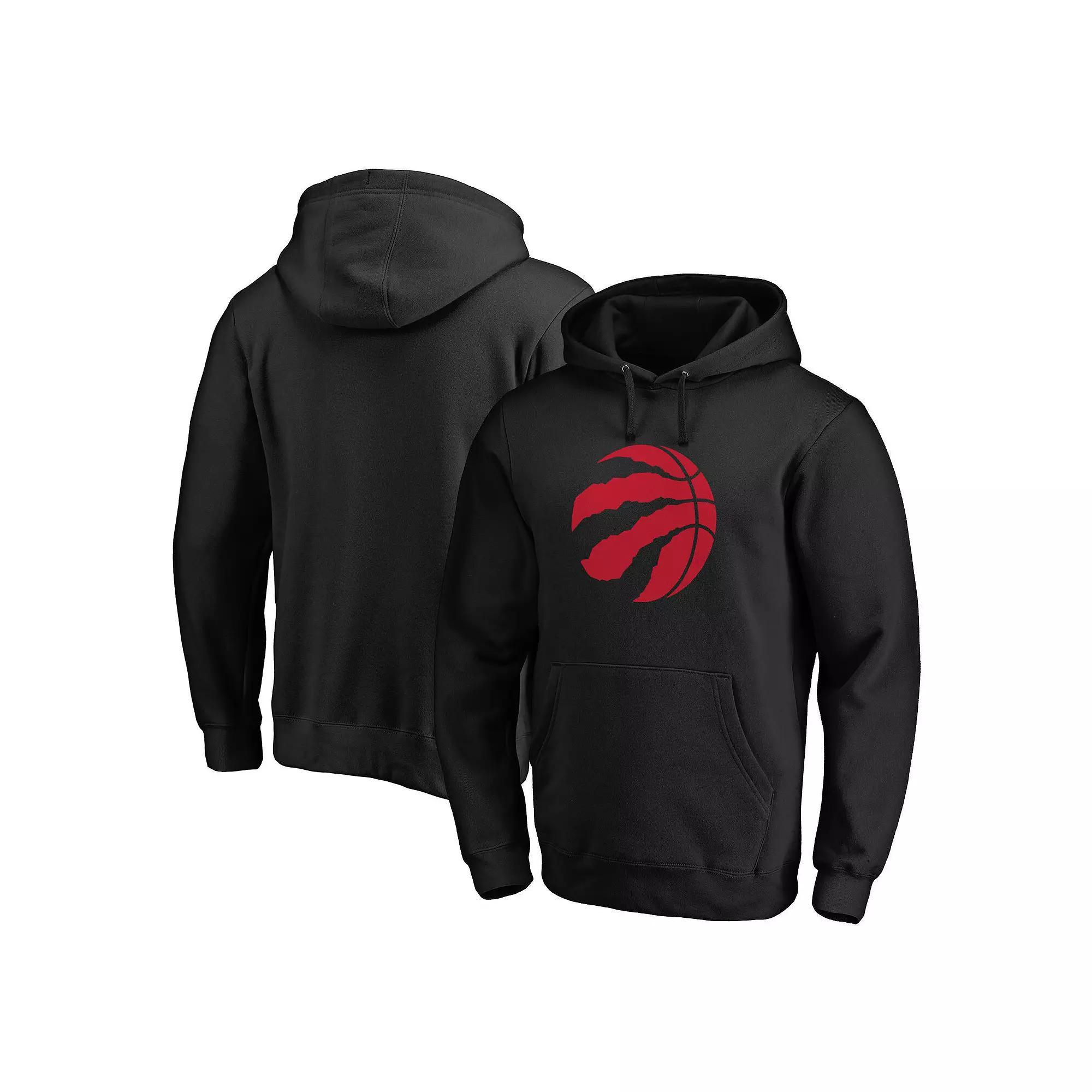 Men's Fanatics Branded Black Toronto Raptors Icon Primary Logo Fitted Pullover Hoodie, Size: 2XL, Rpt Black Product Image