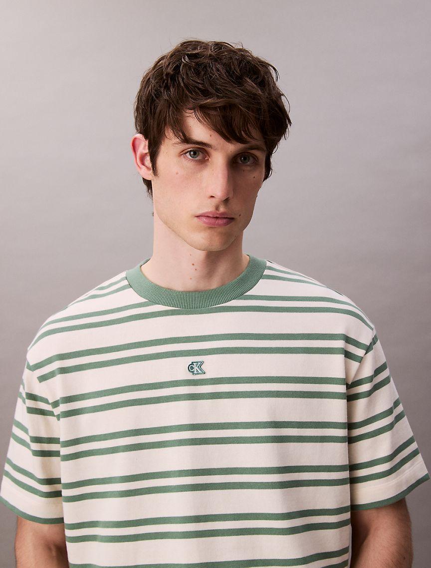 Cotton Stripe Relaxed T-Shirt  Product Image