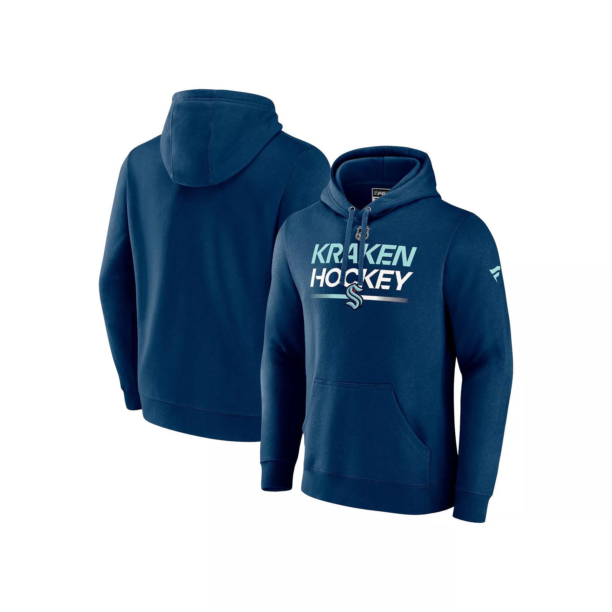 Mens Fanatics Branded Navy Seattle Kraken Authentic Pro Pullover Hoodie Krk Blue Product Image