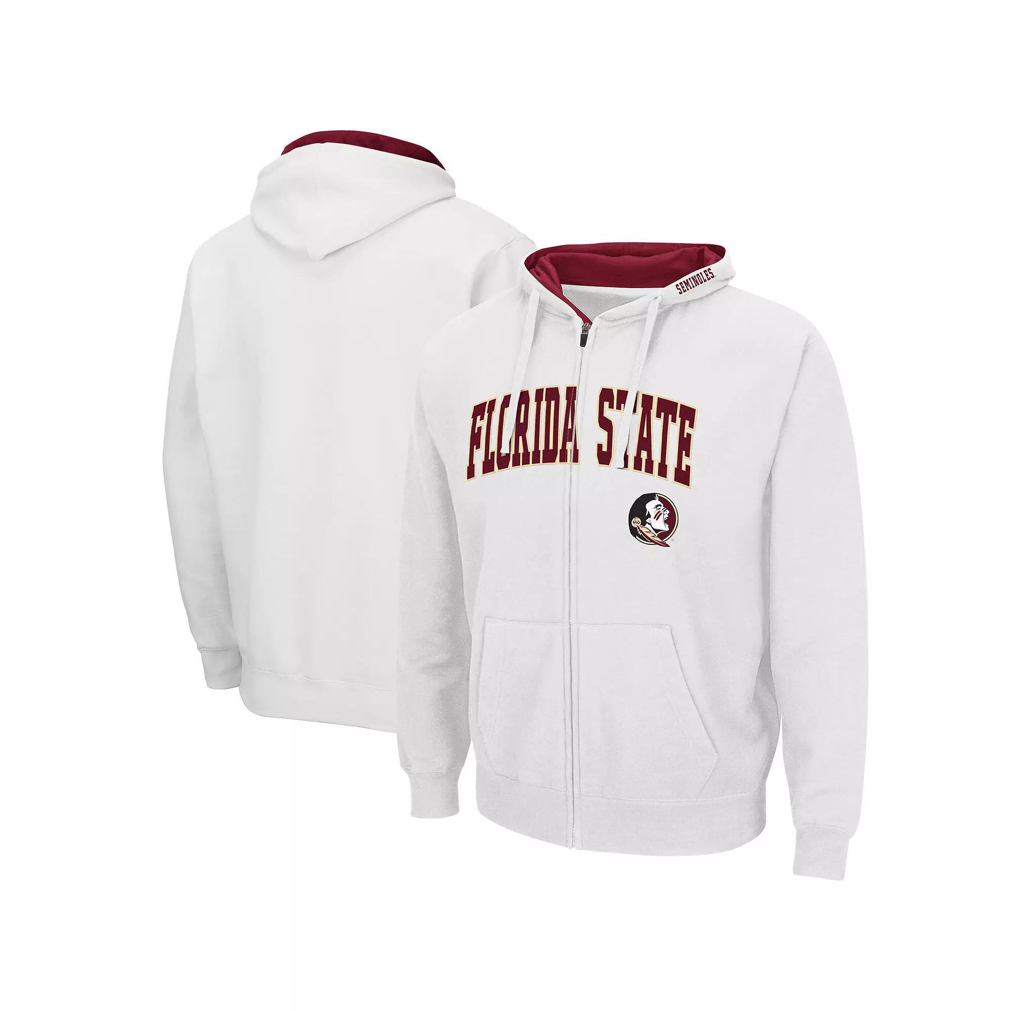 Men's Colosseum White Florida State Seminoles Arch & Logo 3.0 Pullover Hoodie,  Product Image