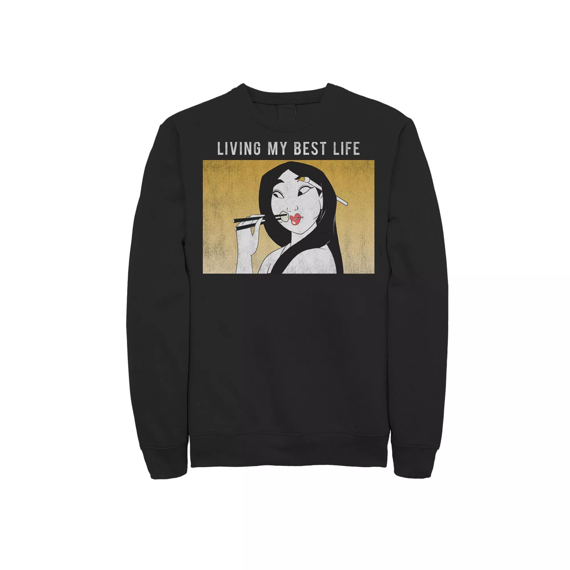 Disney's Mulan Men's Living My Best Life Sweatshirt, Size: XXL, Black Product Image