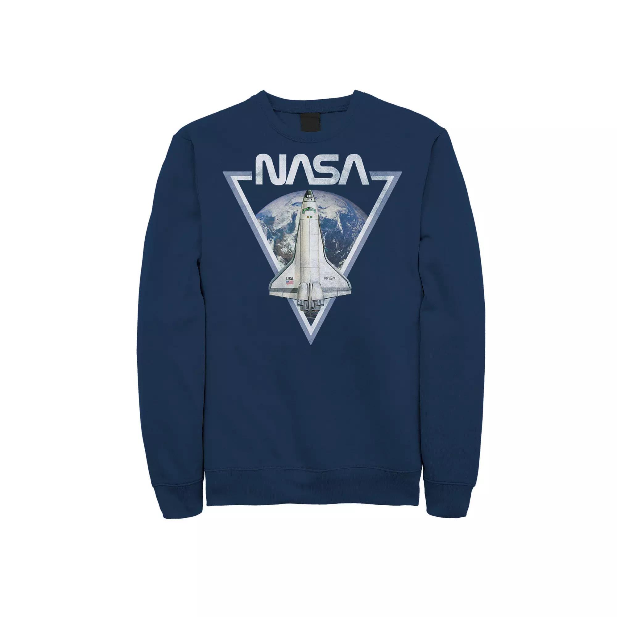 Men's NASA Triangle Earth Logo Shuttle Flight Sweatshirt, Size: Small, Blue Product Image