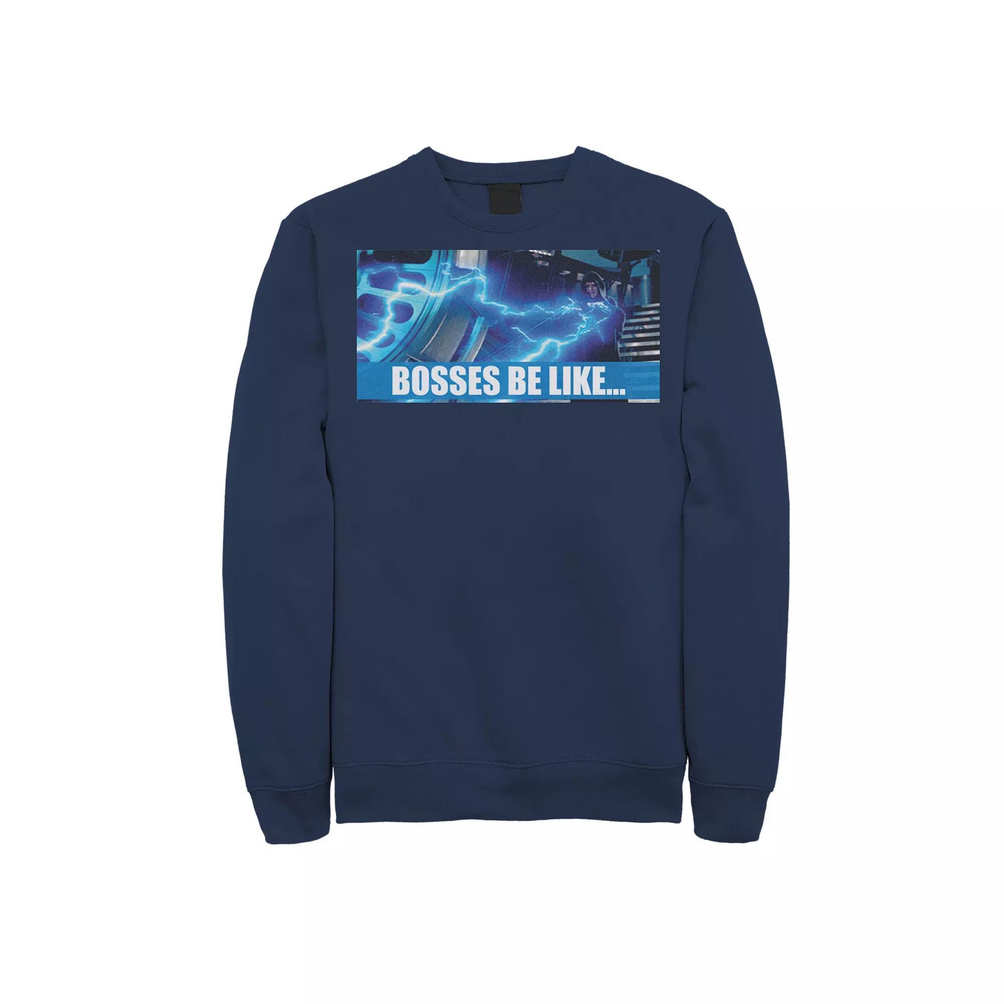 Men's Star Wars Bosses Be Like Meme Sweatshirt, Size: Small, Blue Product Image