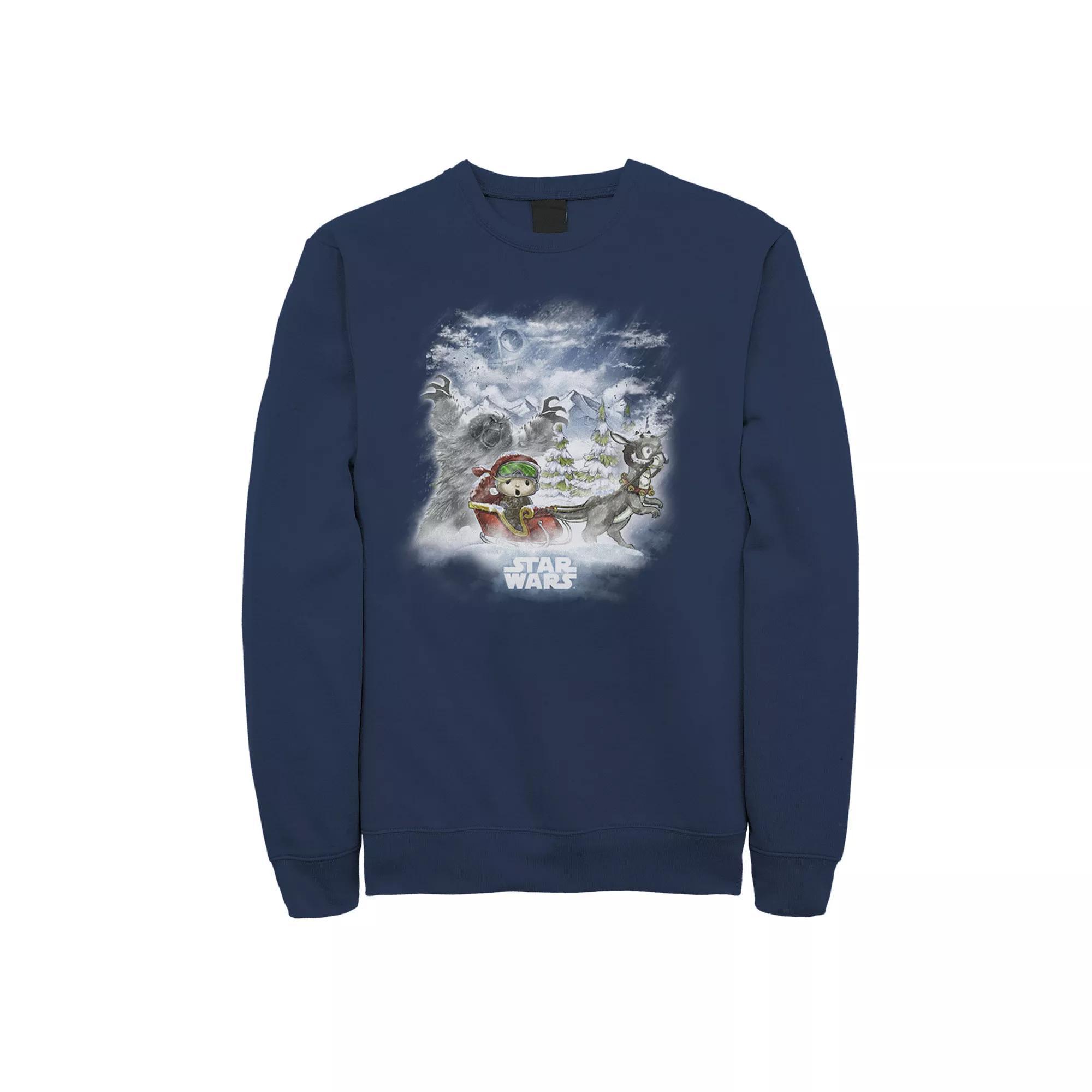 Men's Star Wars Luke's Holiday Cartoon Sweatshirt, Size: Medium, Blue Product Image