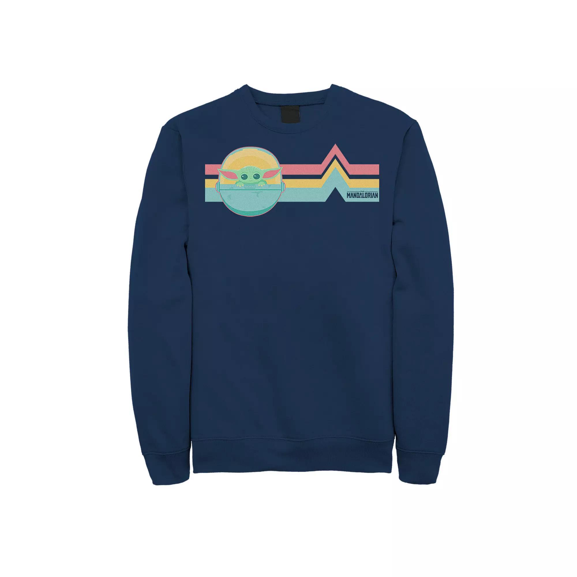 Men's Star Wars The Mandalorian The Child Rainbow Chest Lines Sweatshirt,  Product Image