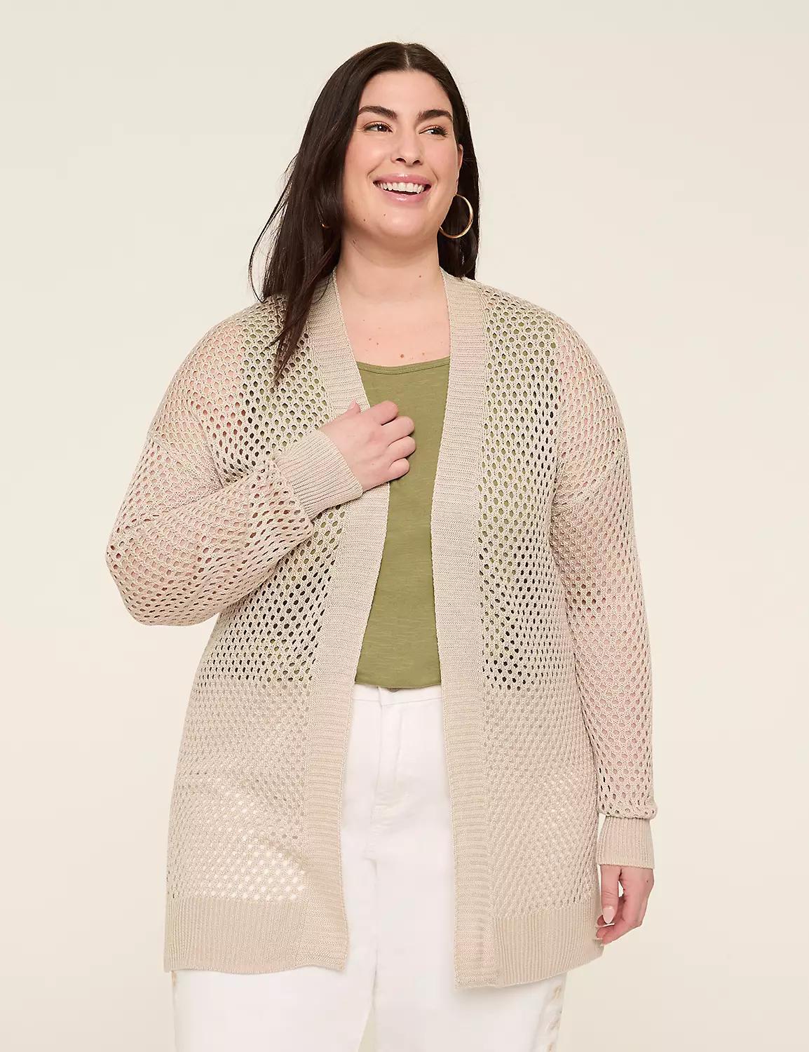 Open-Front Stitch Cardigan Product Image