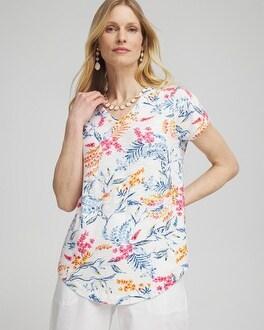 Floral Cap Sleeve Tee Product Image