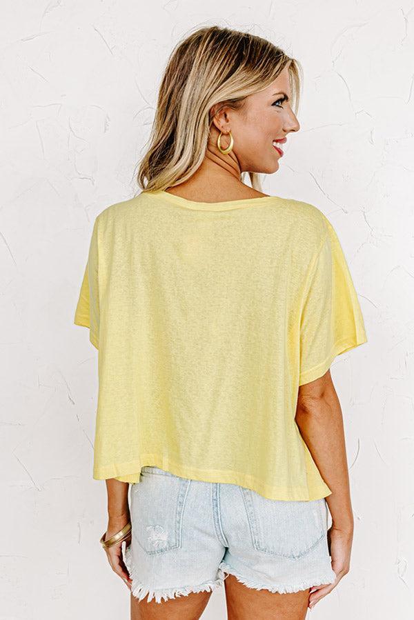 Sweet On Me Front Tie Top In Yellow Product Image