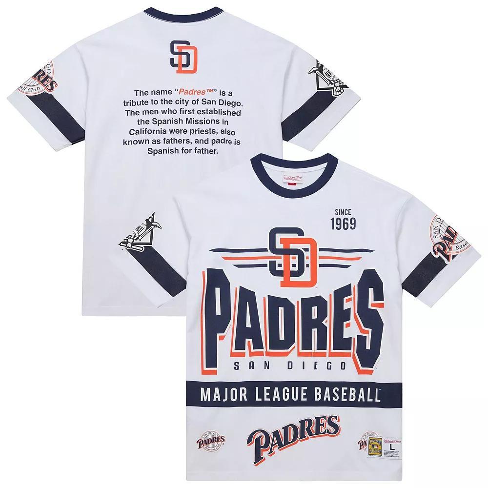 Men's Mitchell & Ness White San Diego Padres Cooperstown Collection Team Origins Premium T-Shirt,  Product Image