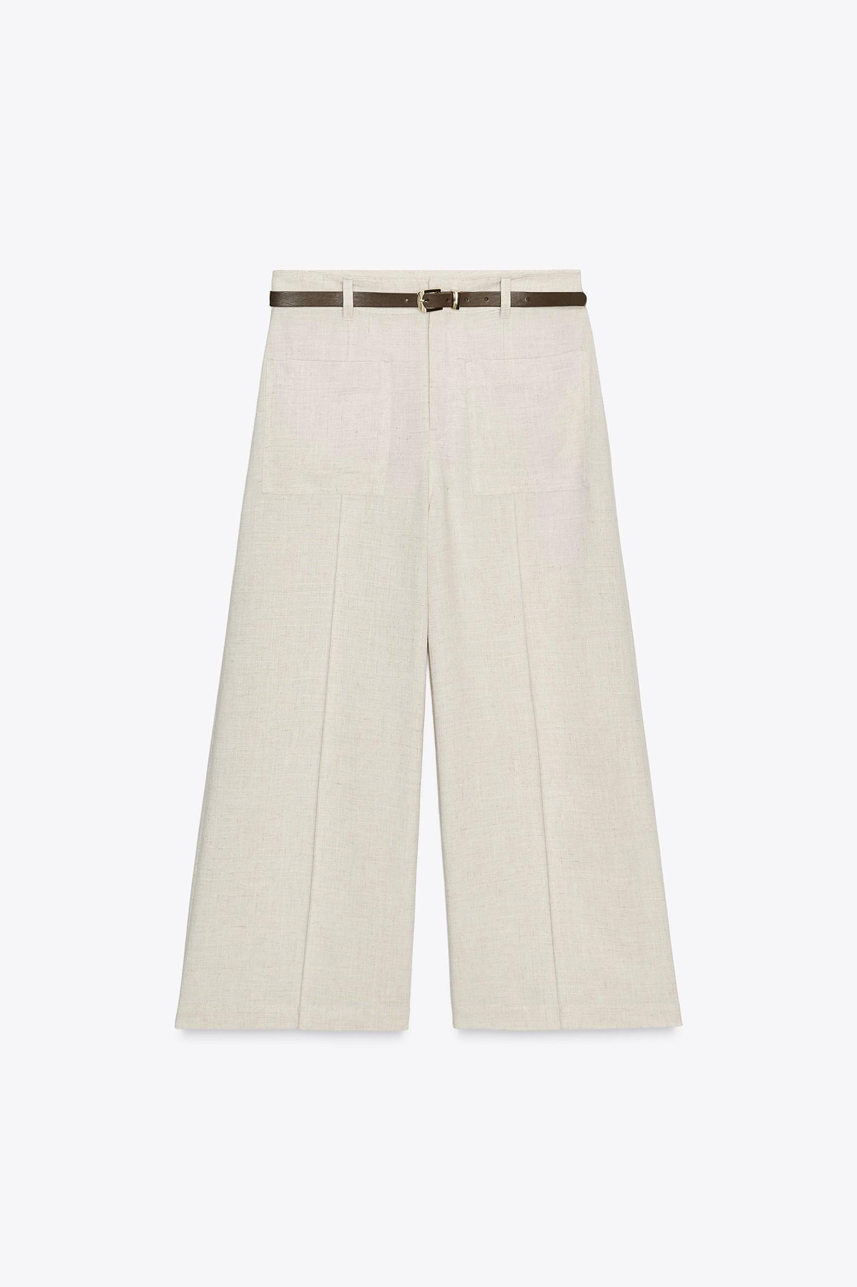 LINEN BELTED CULOTTES Product Image