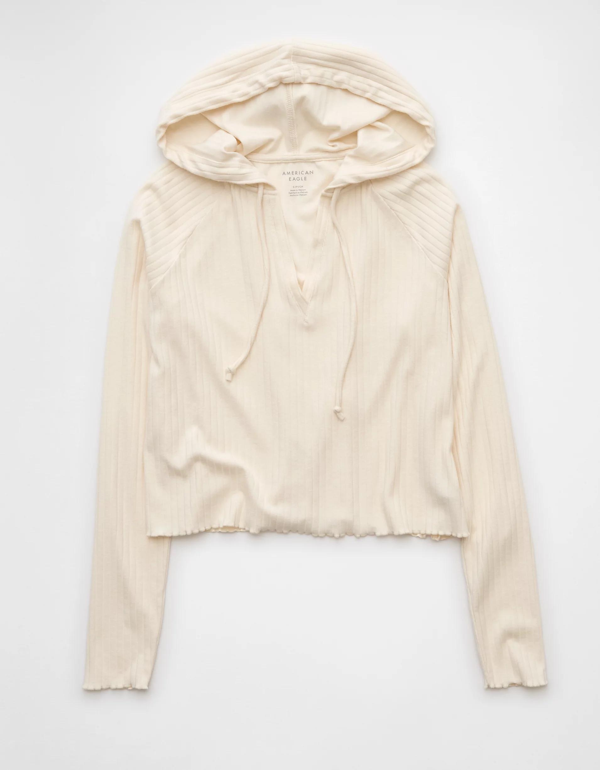 AE Cropped Sweater Lounge Hoodie Product Image