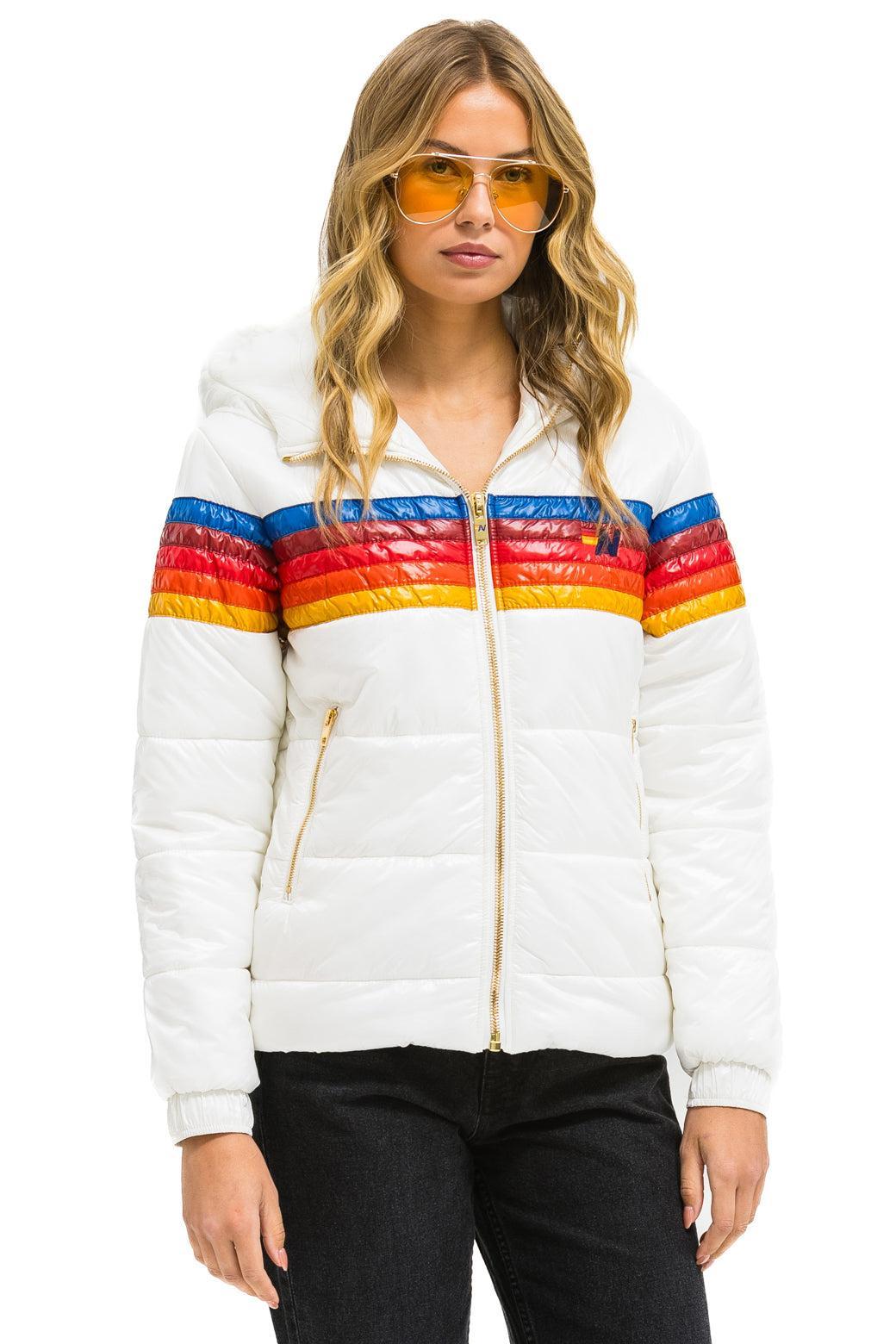 5 STRIPE TREKKER JACKET - GLOSSY WHITE Female Product Image