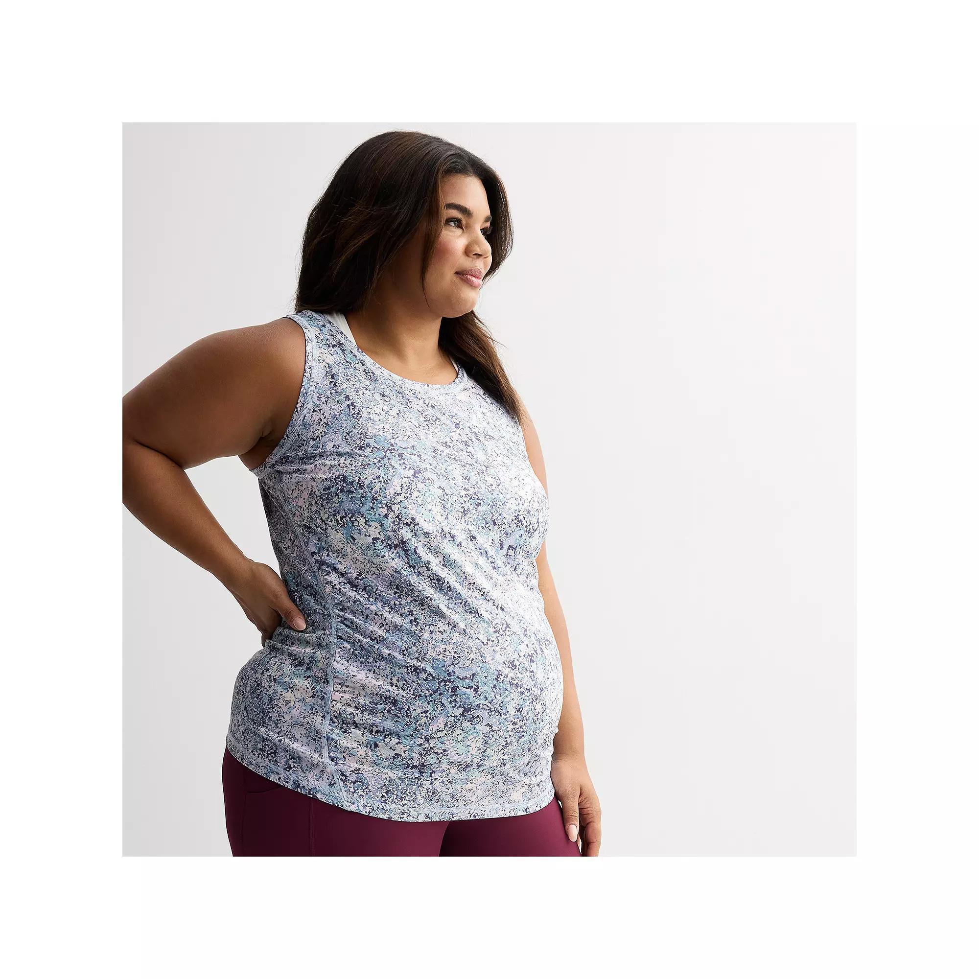 Plus Size Maternity Tek Gear® Performance Tank Top, Women's, Size: 2XL, Blue Spots Product Image