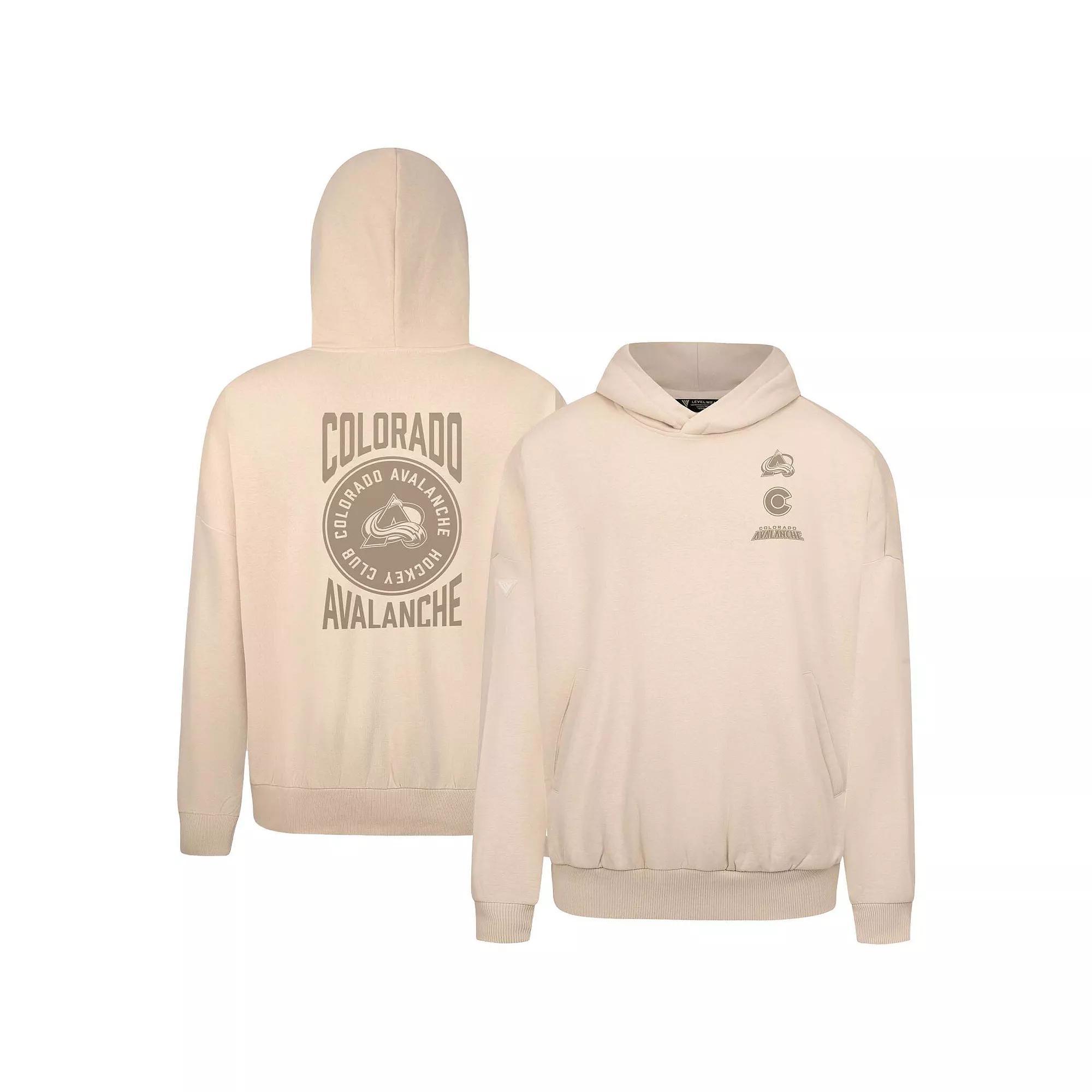 Men's Levelwear Cream Colorado Avalanche Contact Stamp Pullover Hoodie,  Product Image