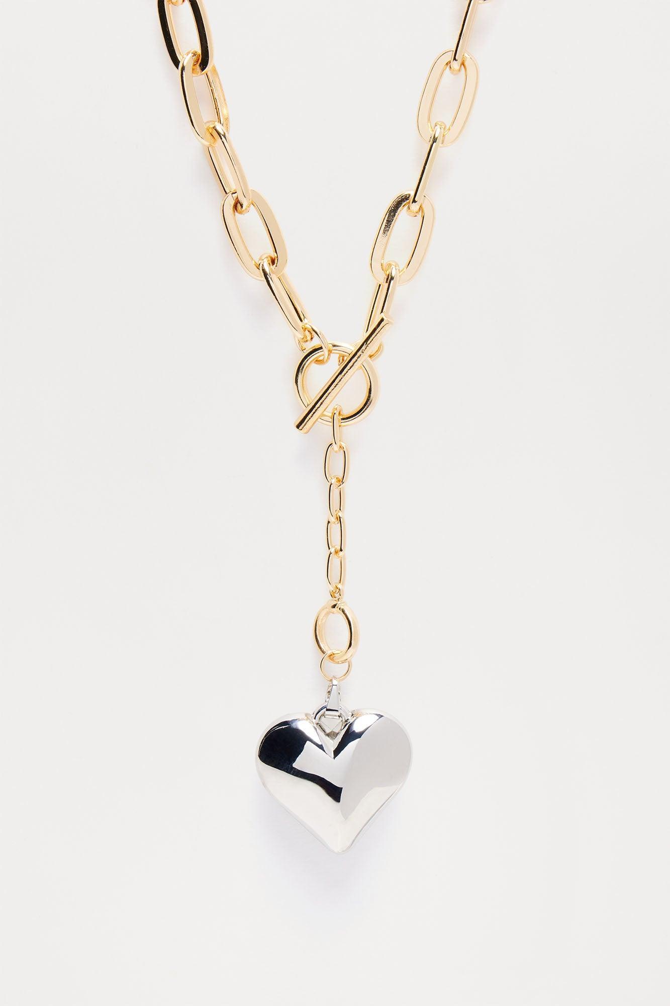 Heart To Heart Moment Necklace - Gold/combo Product Image