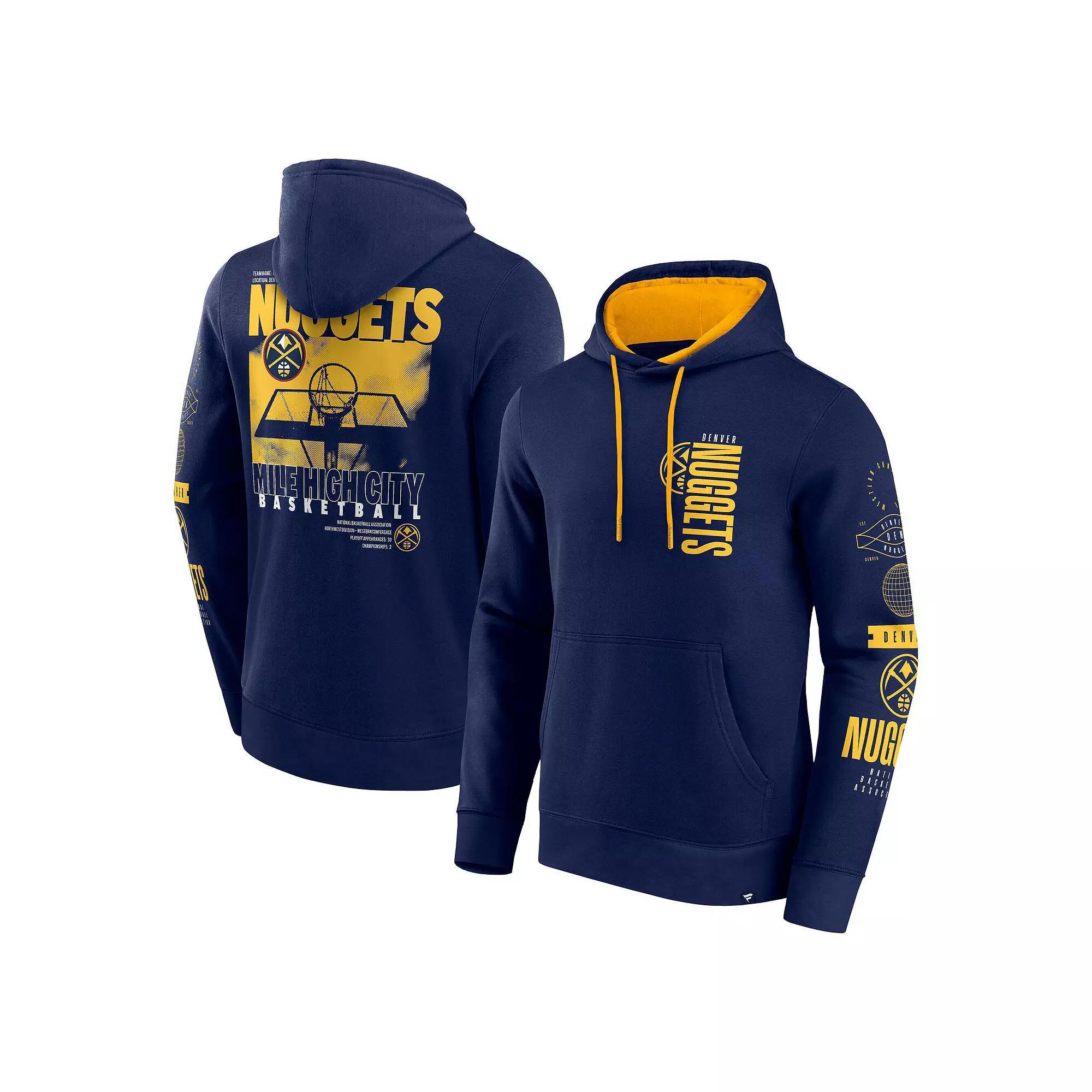 Men's Fanatics Navy Denver Nuggets Game Time Crossover Pullover Hoodie, Size: Small, Nug Blue Product Image