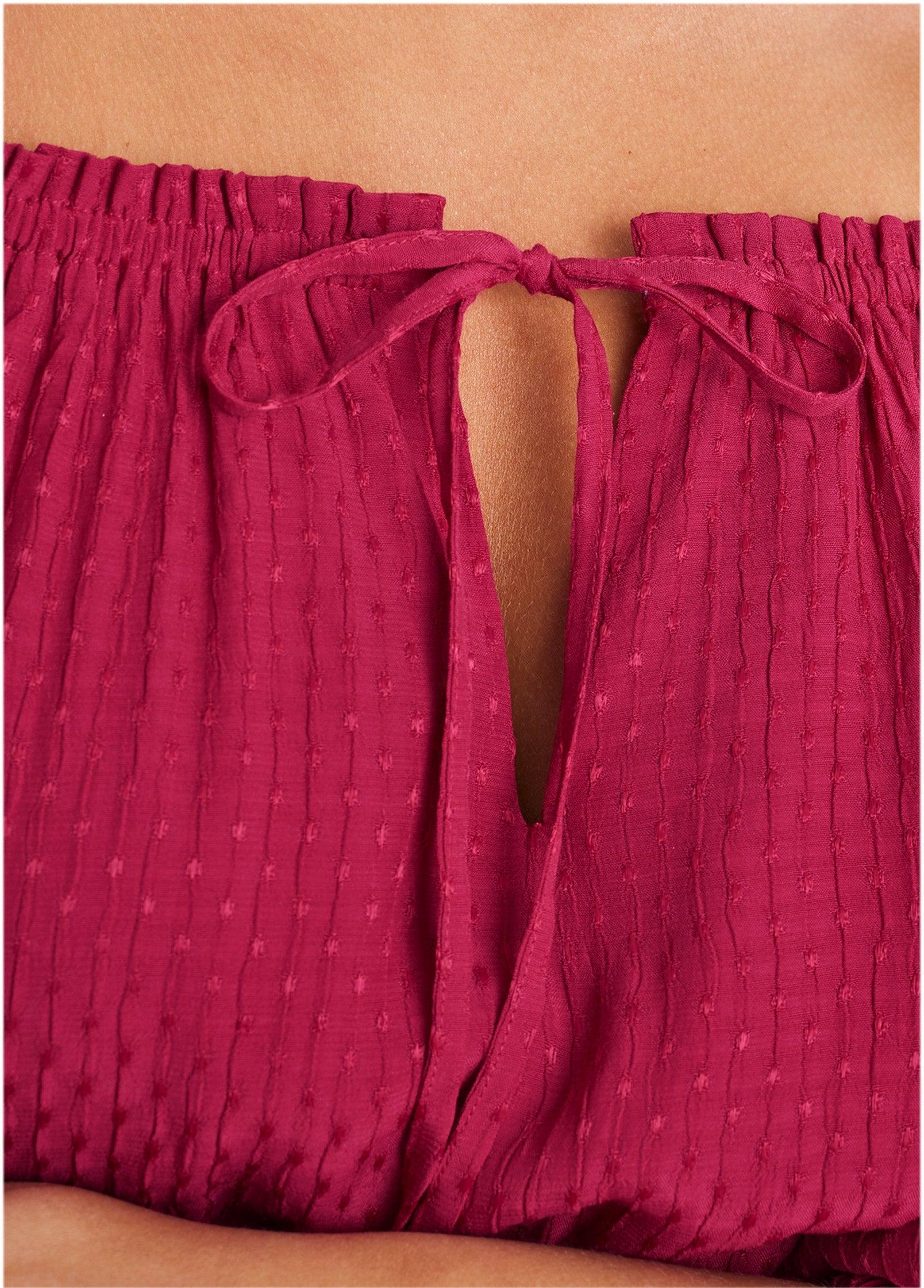 Off-The-Shoulder Jumpsuit - Red Product Image