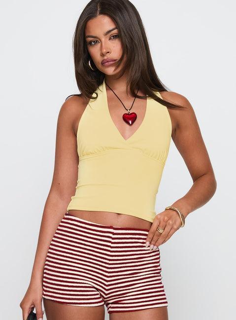 Whimsy Halter Top Lemon Product Image
