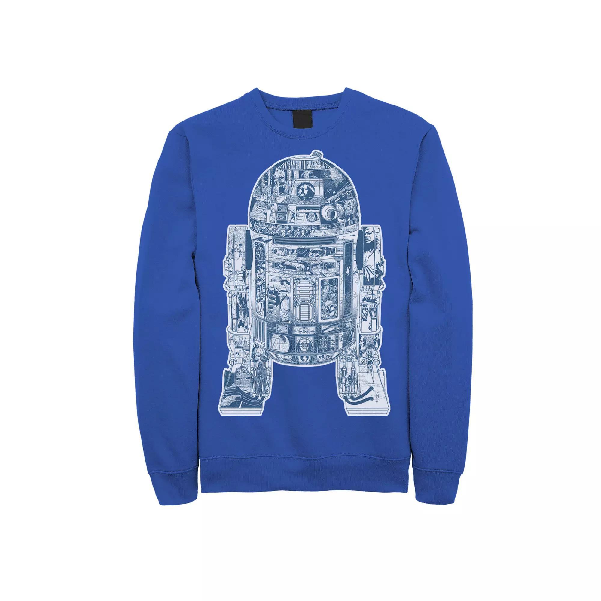 Men's Star Wars R2-D2 Black And White Comic Book Sweatshirt,  Product Image