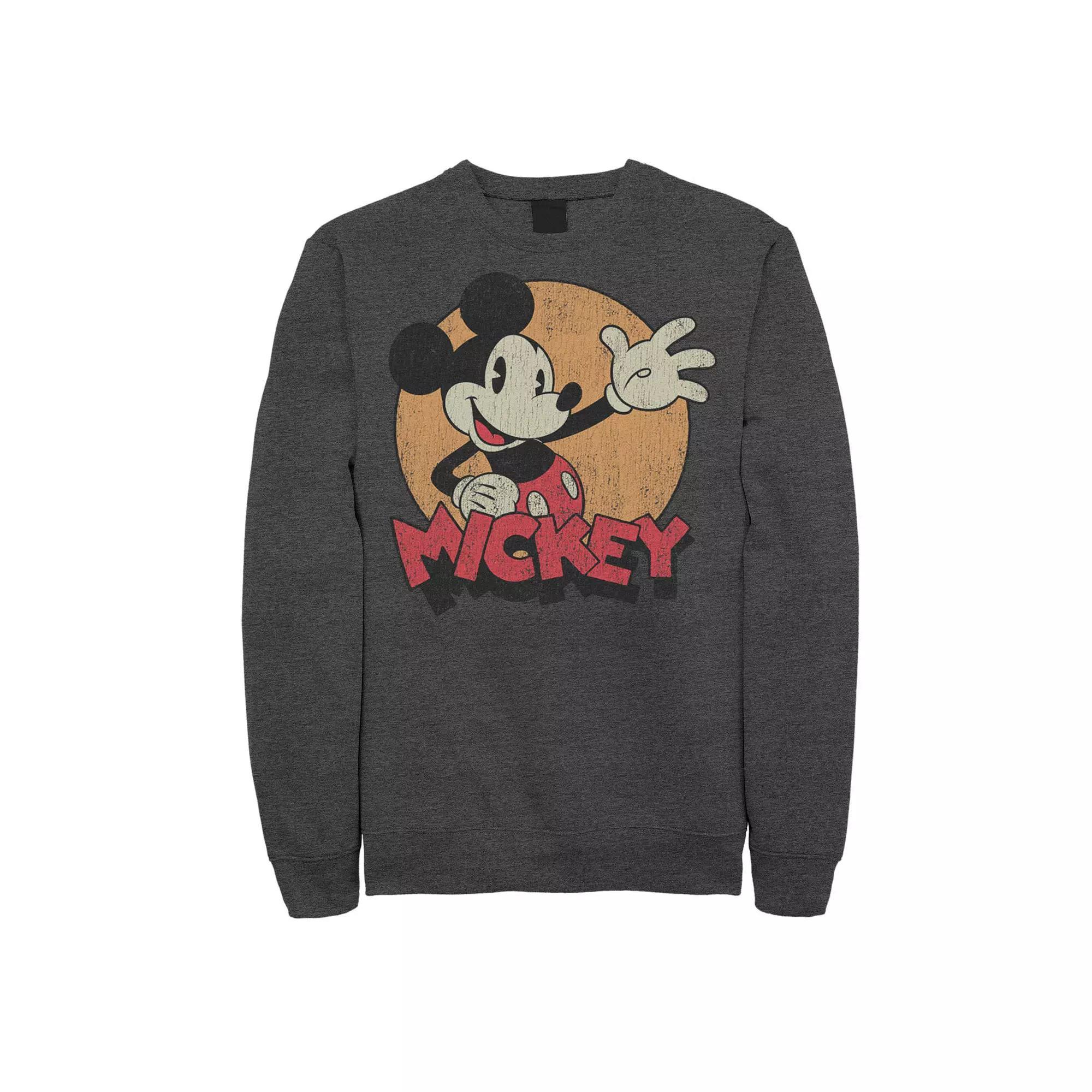 Disney's Mickey Mouse Men's Tried And True Classic Fleece Graphic Sweatshirt, Size: XL, Grey Heather Product Image