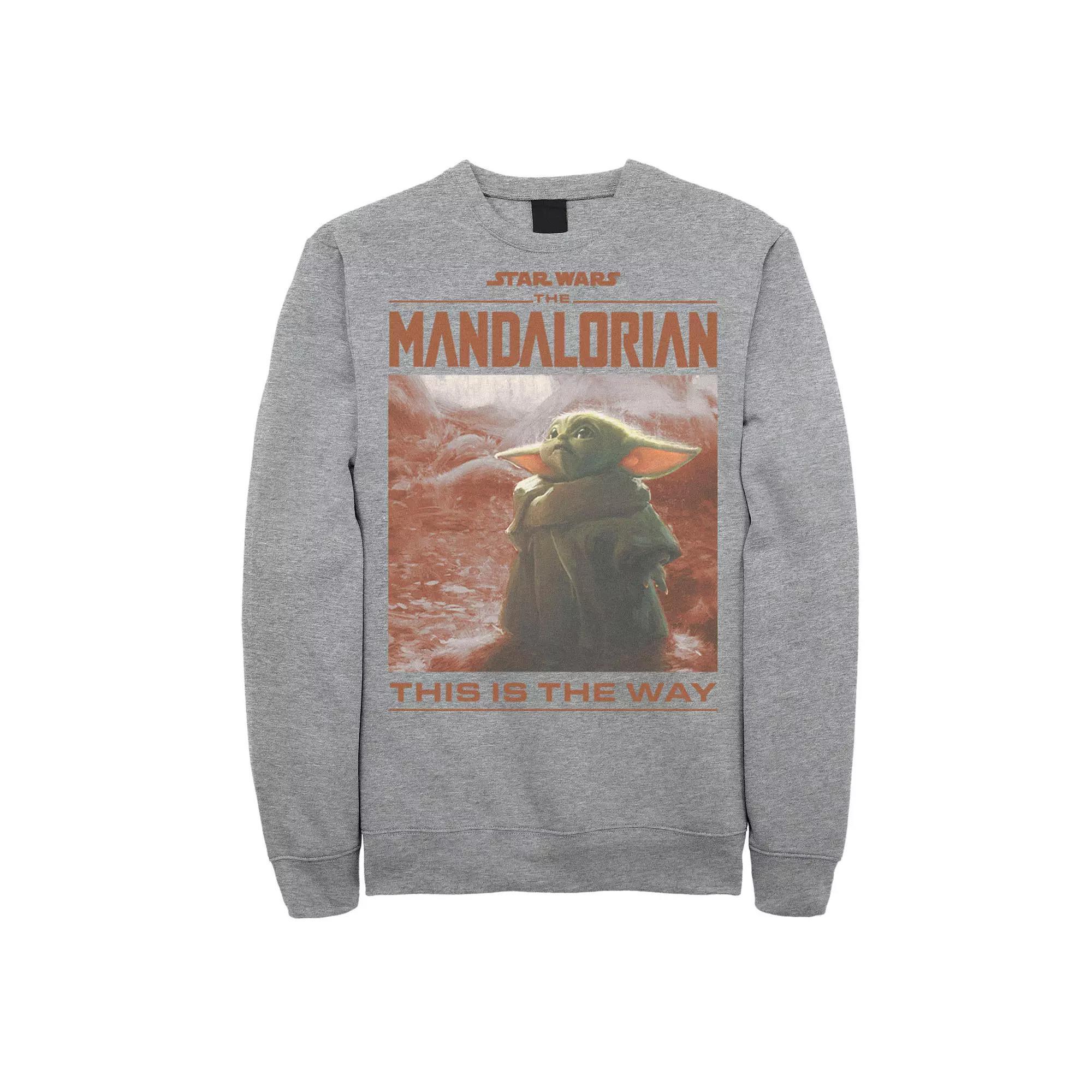 Big & Tall Star Wars: The Mandalorian The Child This Is The Way Poster Sweatshirt, Men's, Size: XXL Tall, Athletic Grey Product Image