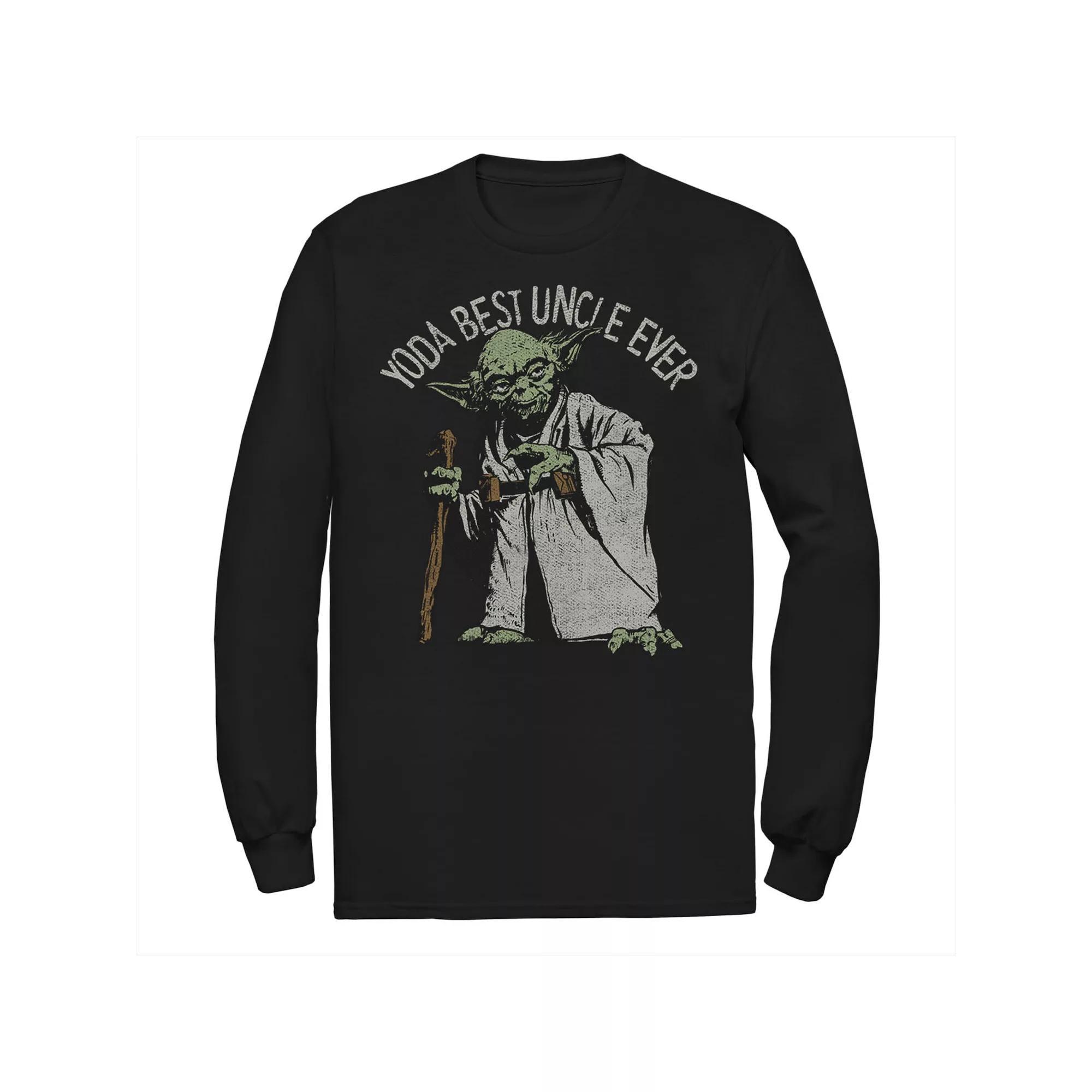Men's Star Wars Yoda Best Grandpa Ever Portrait Long Sleeve Tee,  Product Image