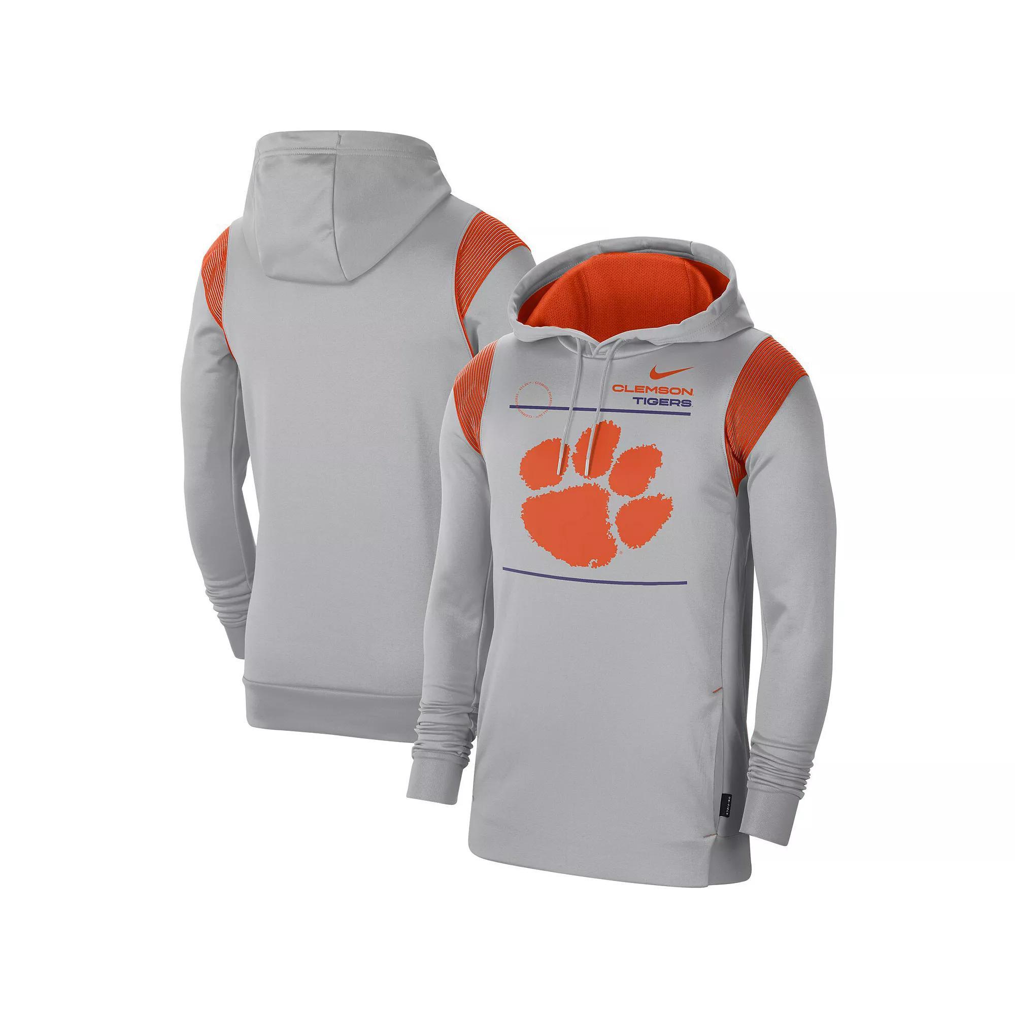Men's Nike Gray Clemson Tigers 2021 Team Sideline Performance Pullover Hoodie, Size: Large, Grey Product Image