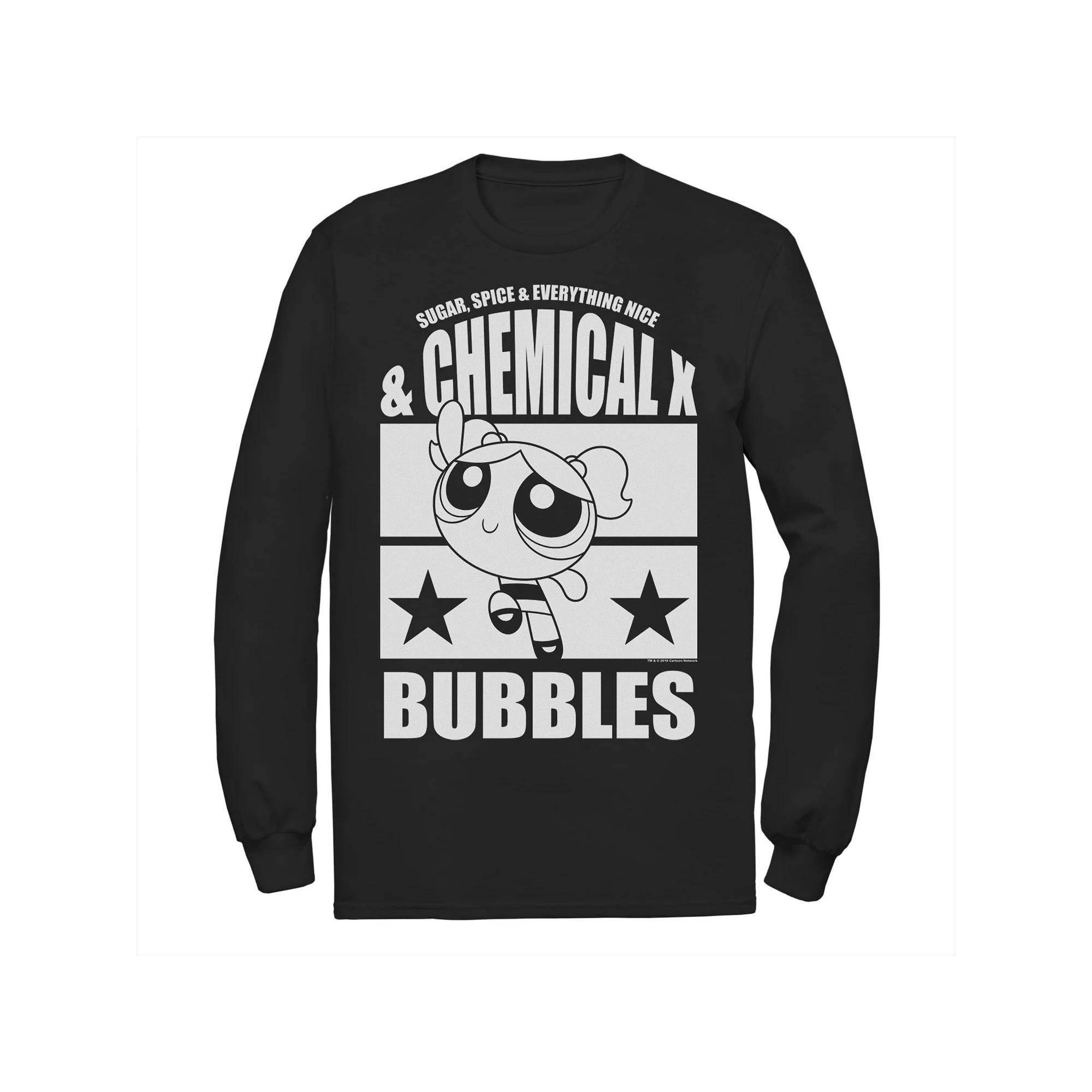 Men's Cartoon Network Powerpuff Girls Bubbles Chemical X Long Sleeve Tee,  Product Image