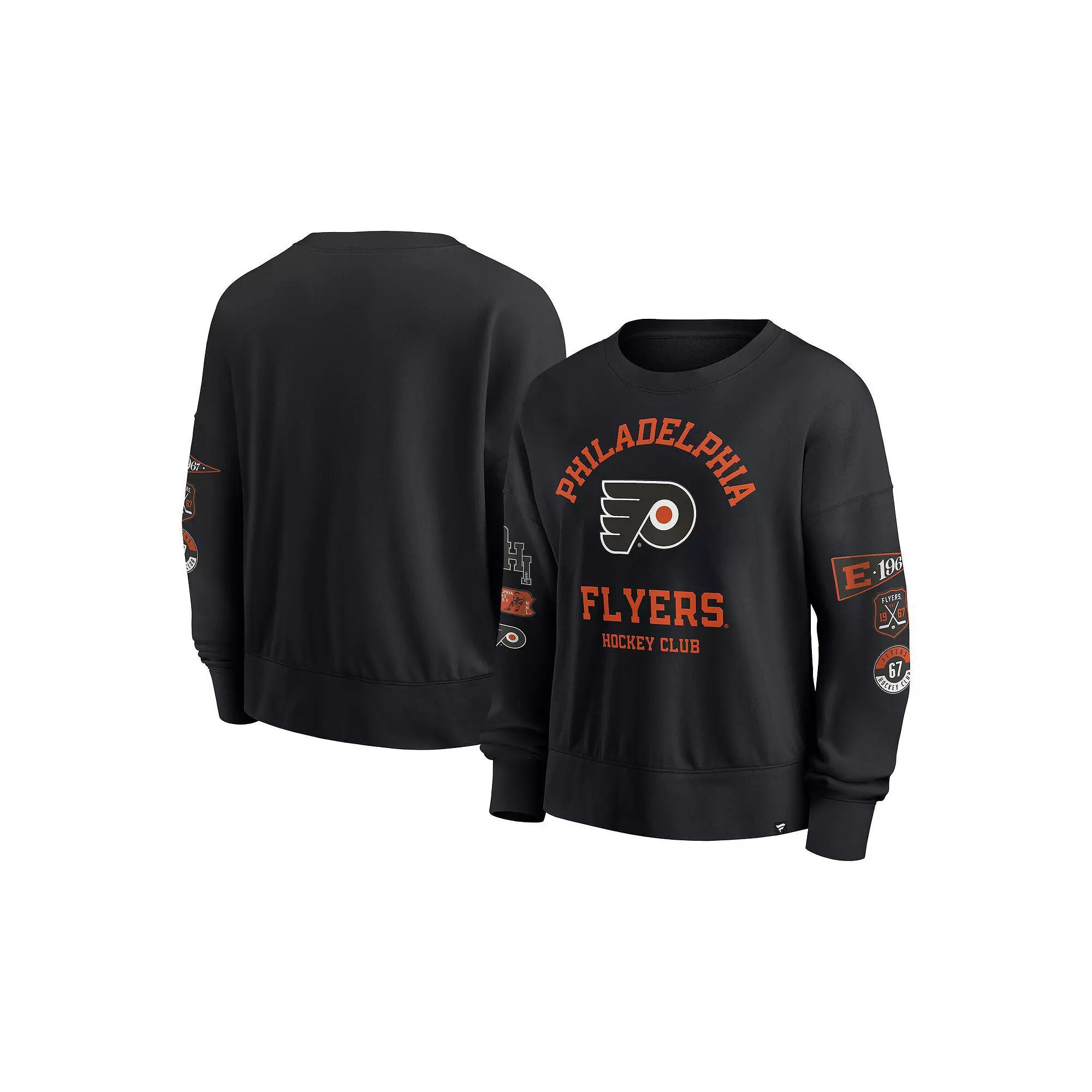 Women's Fanatics Black Philadelphia Flyers Go Team Pullover Sweatshirt,  Product Image